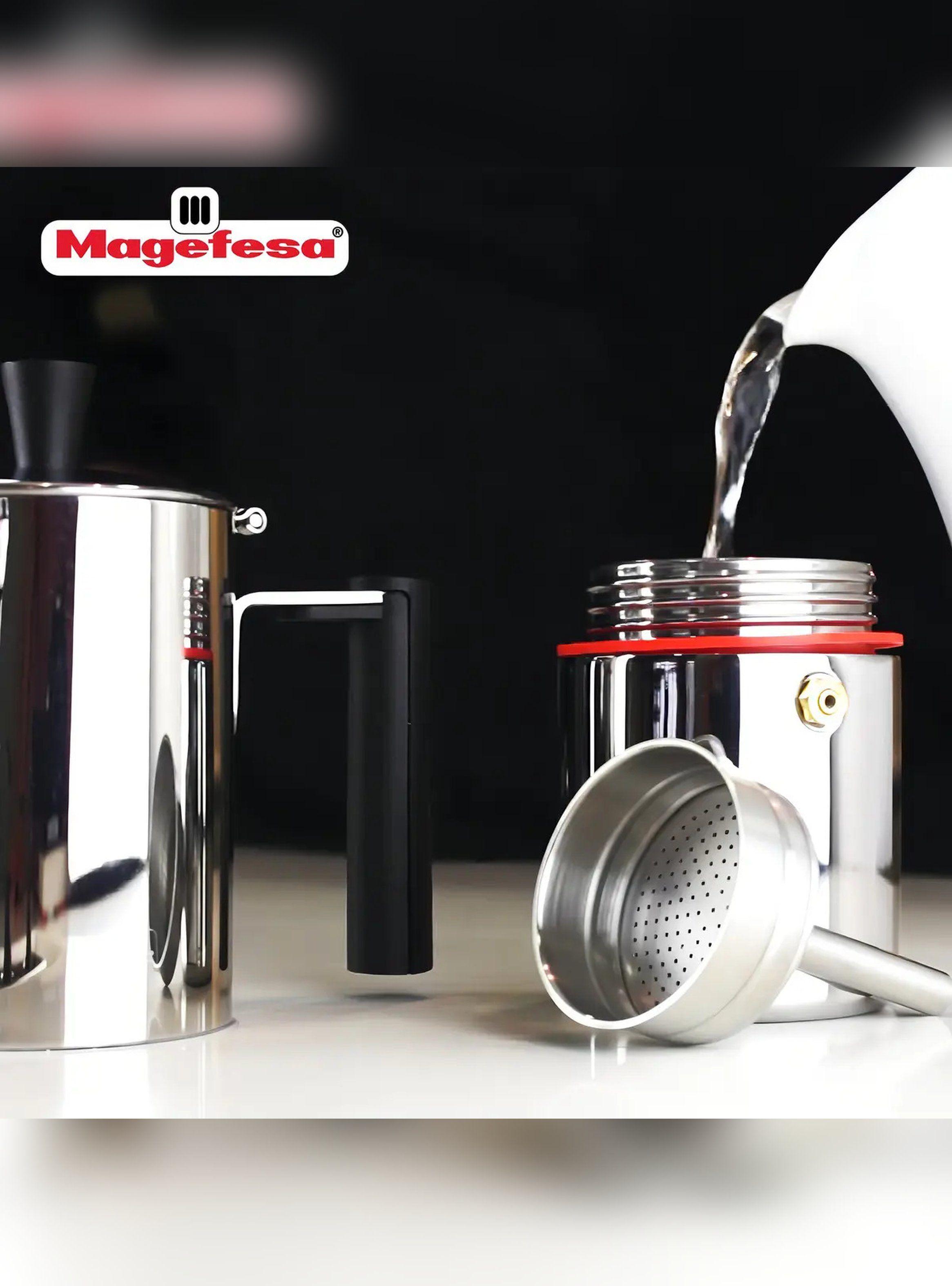 Cafetera Italiana Inoxidable Magefesa Nova Capri 6 Tazas-5