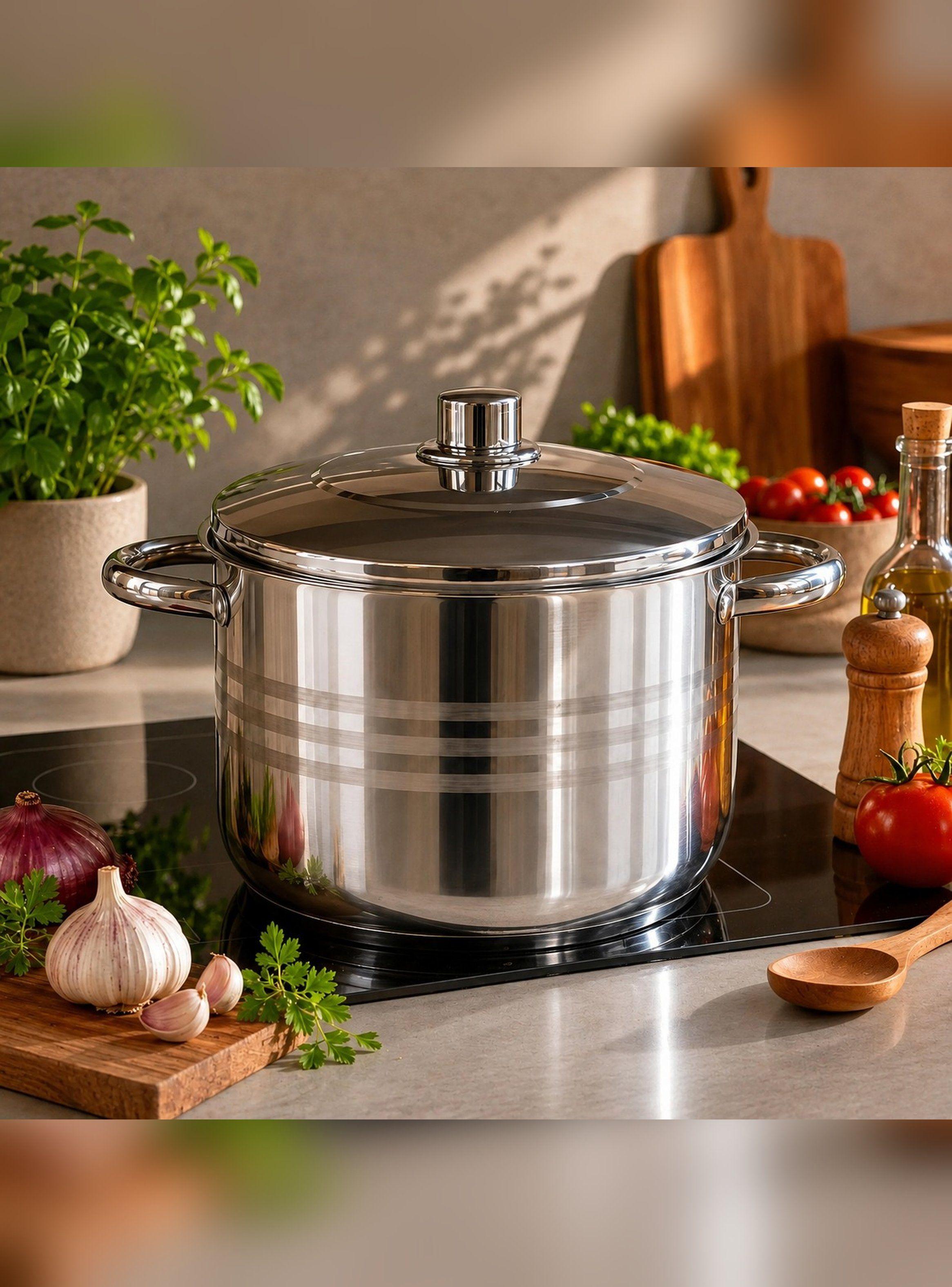 Cacerola Acero Inox 28 Cm 10 Litros 0.6 MM Oslo Marca Vitta-2
