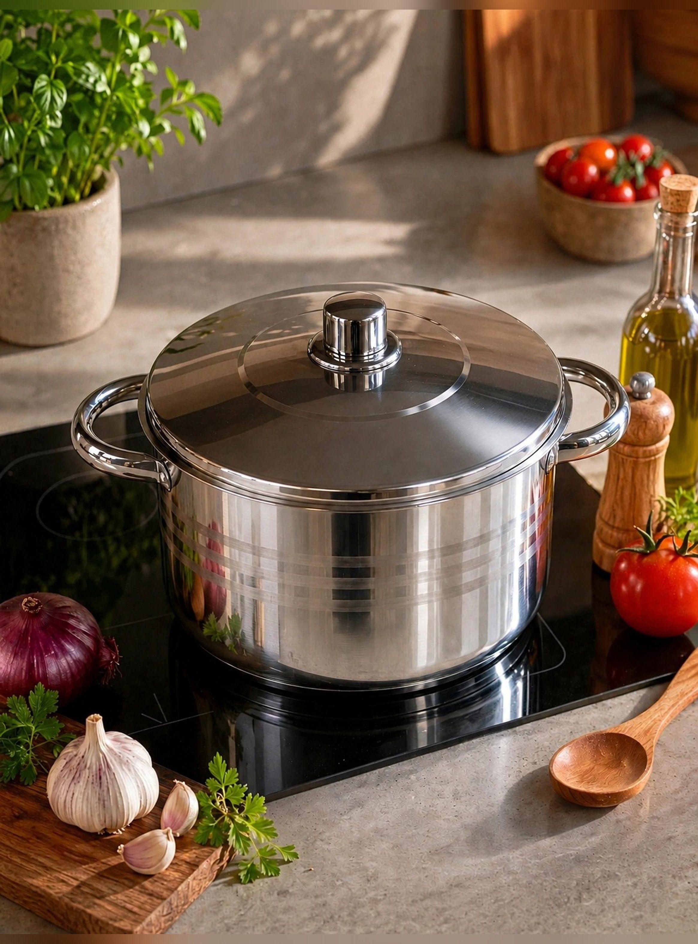 Cacerola Acero Inox 28 Cm 10 Litros 0.6 MM Oslo Marca Vitta-3