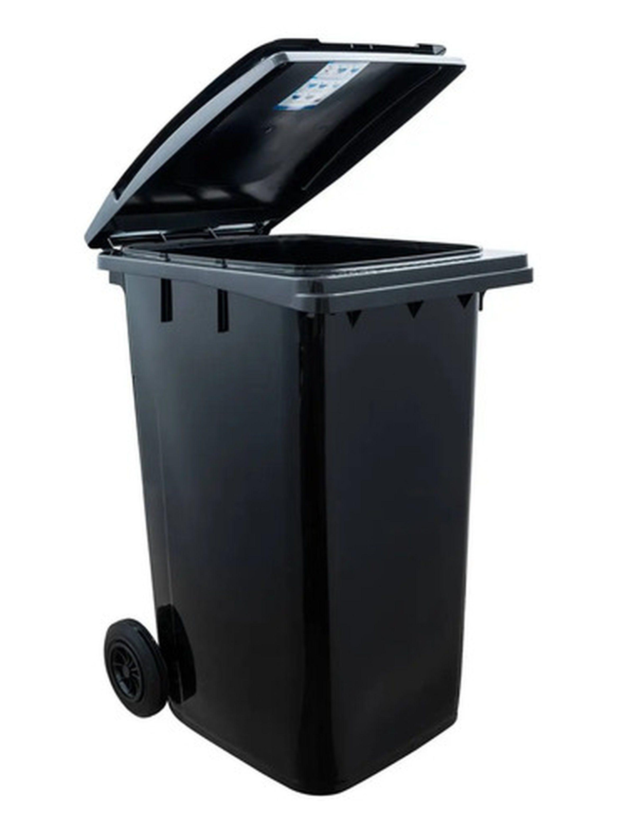 Basurero Industrial Reyplast 240L Gris Tapa Verde-3