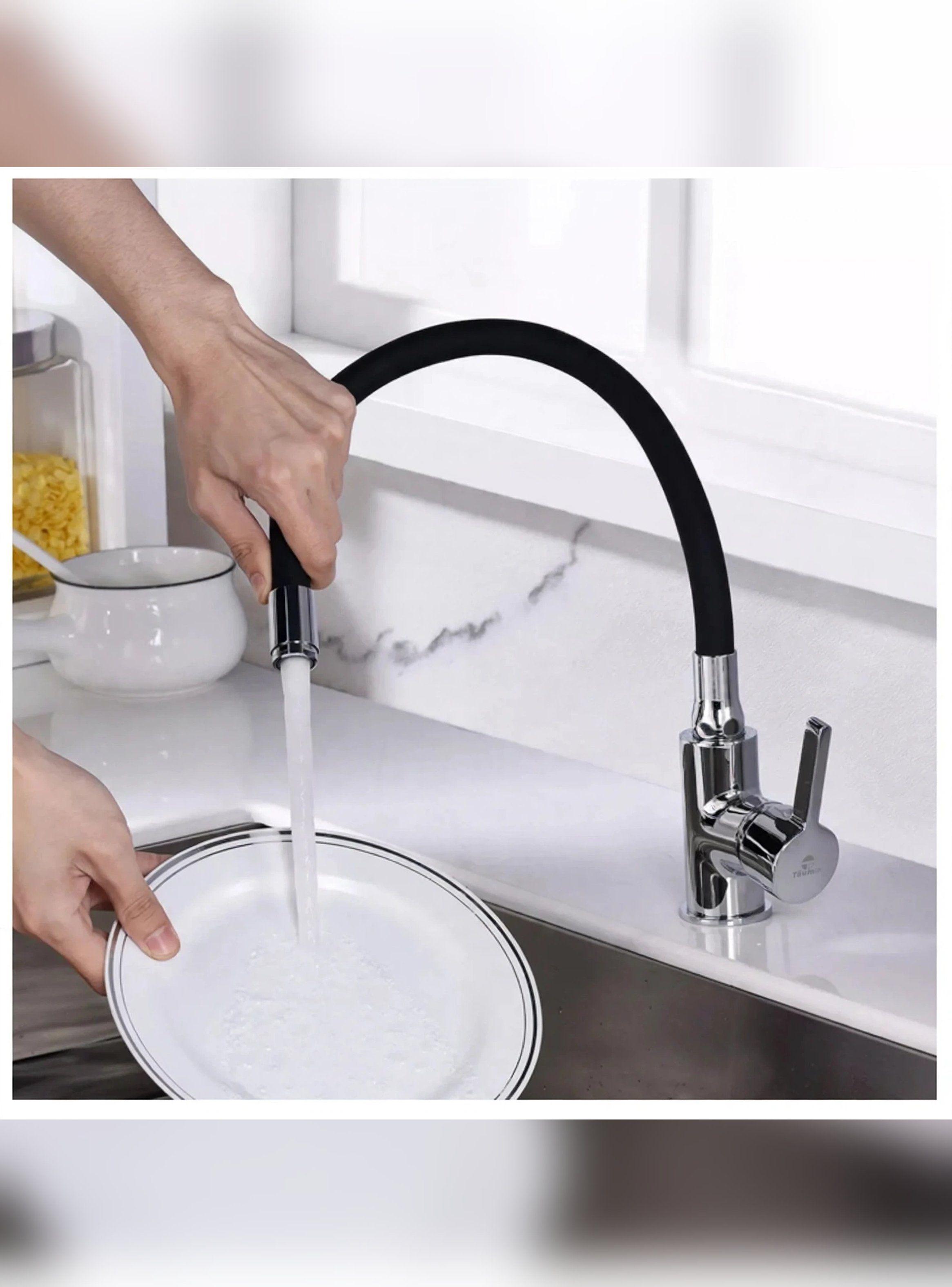Monomando Llave Grifo Cuello Flexible Para Lavaplatos Taumm-2