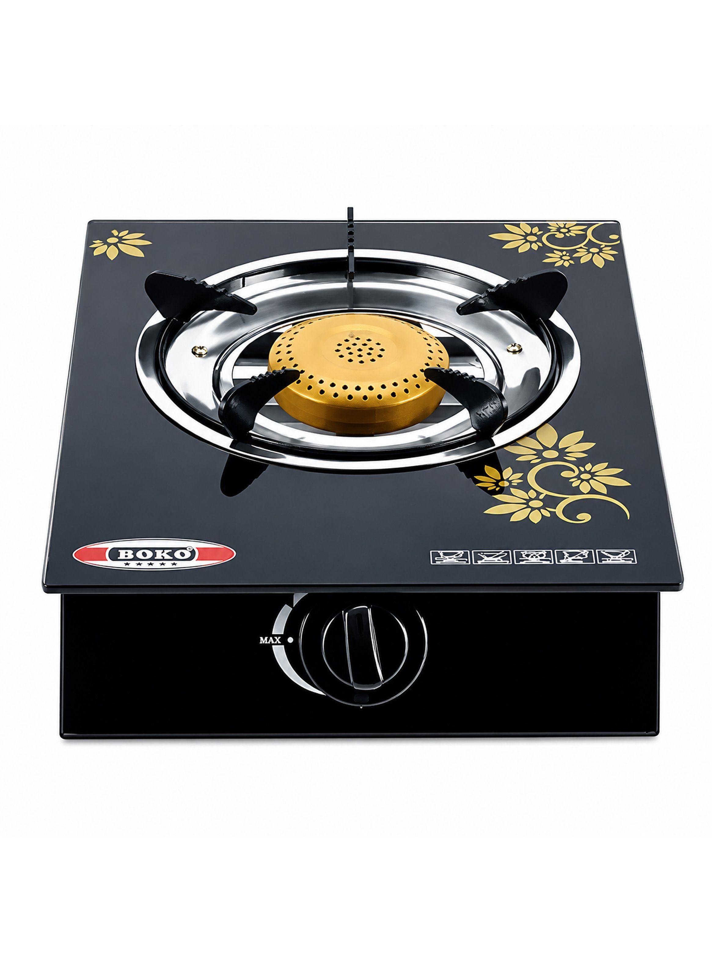 Cocina A Gas 1 Plato Vidrio Templado Marca New Line-0