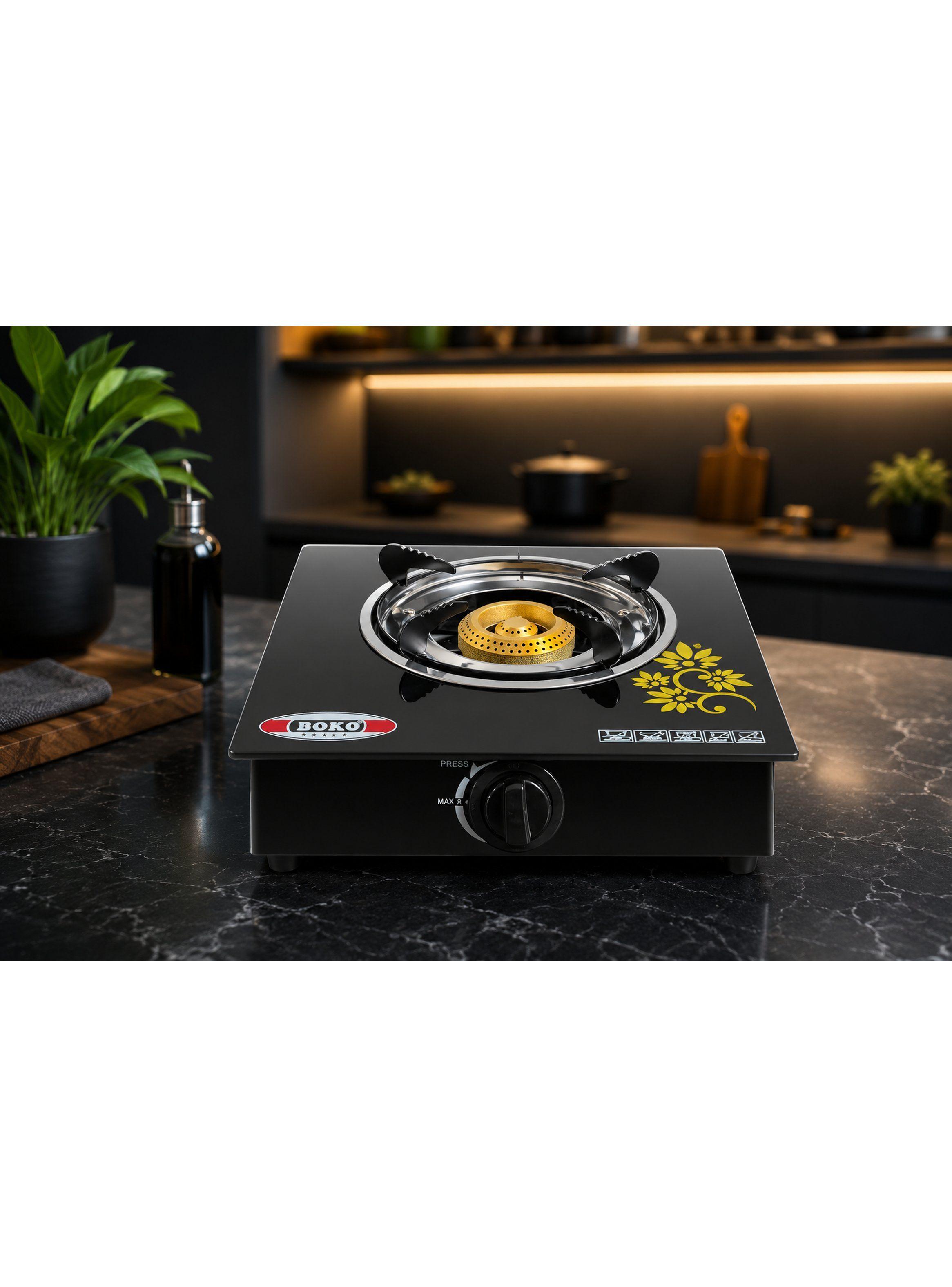 Cocina A Gas 1 Plato Vidrio Templado Marca New Line-1