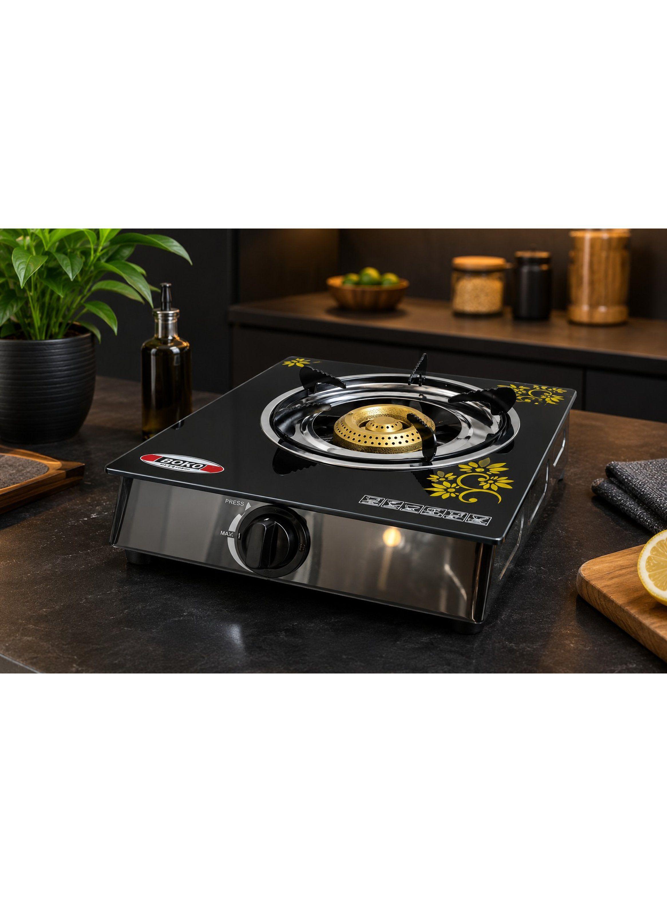 Cocina A Gas 1 Plato Vidrio Templado Marca New Line-2