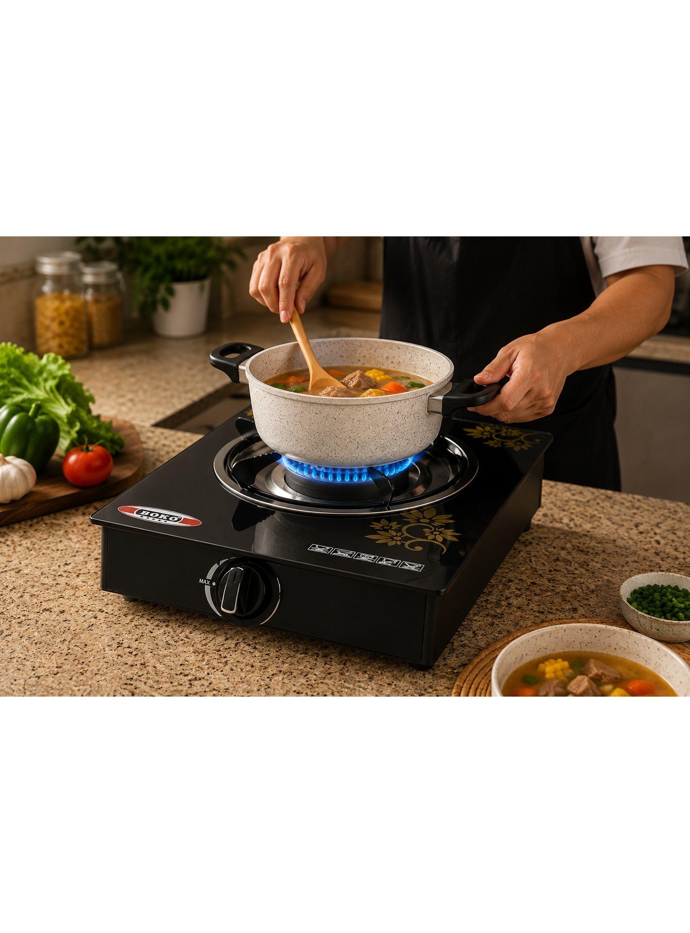 Cocina A Gas 1 Plato Vidrio Templado Marca New Line-6