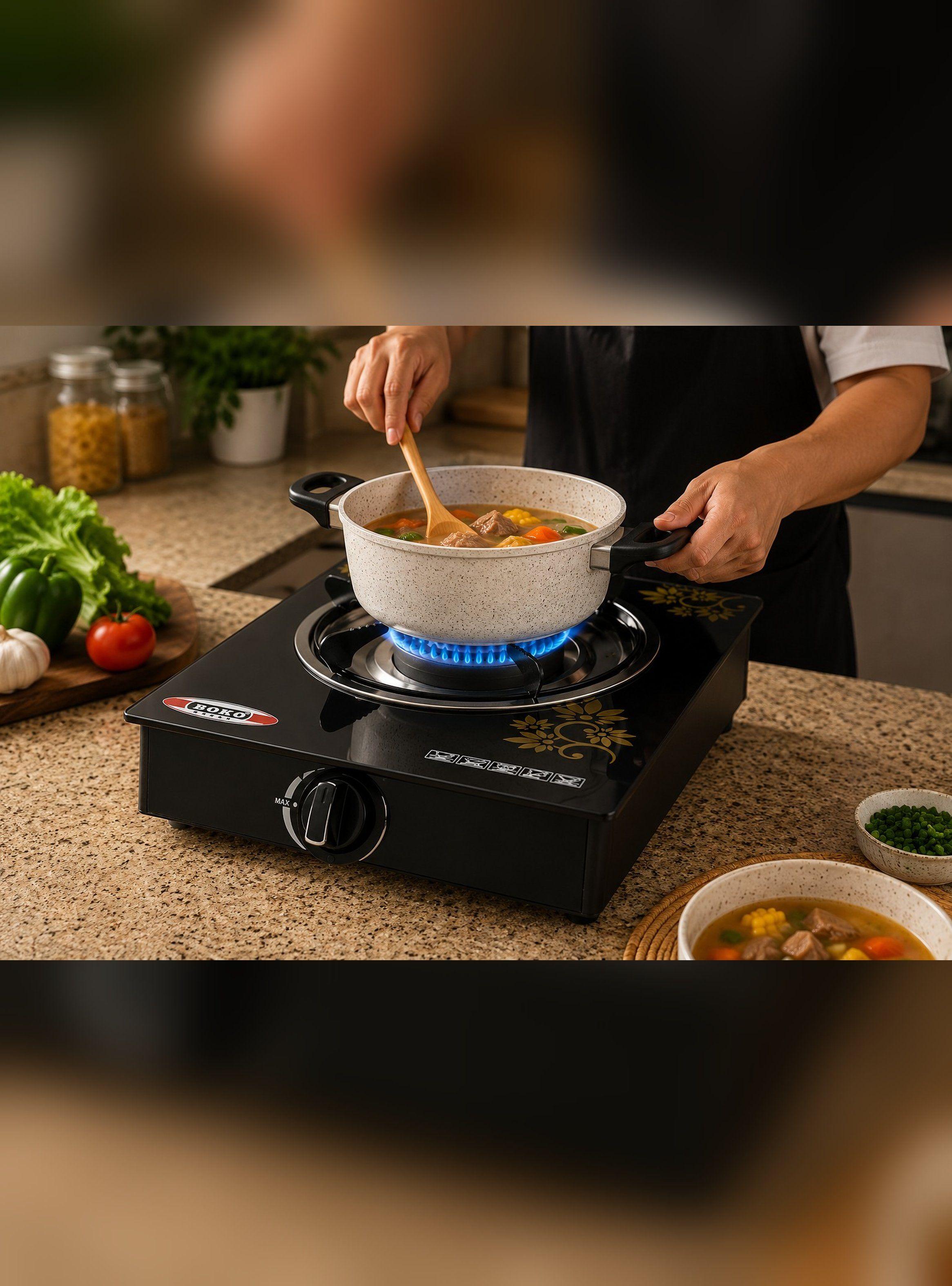 Cocina A Gas 1 Plato Vidrio Templado Marca New Line-6
