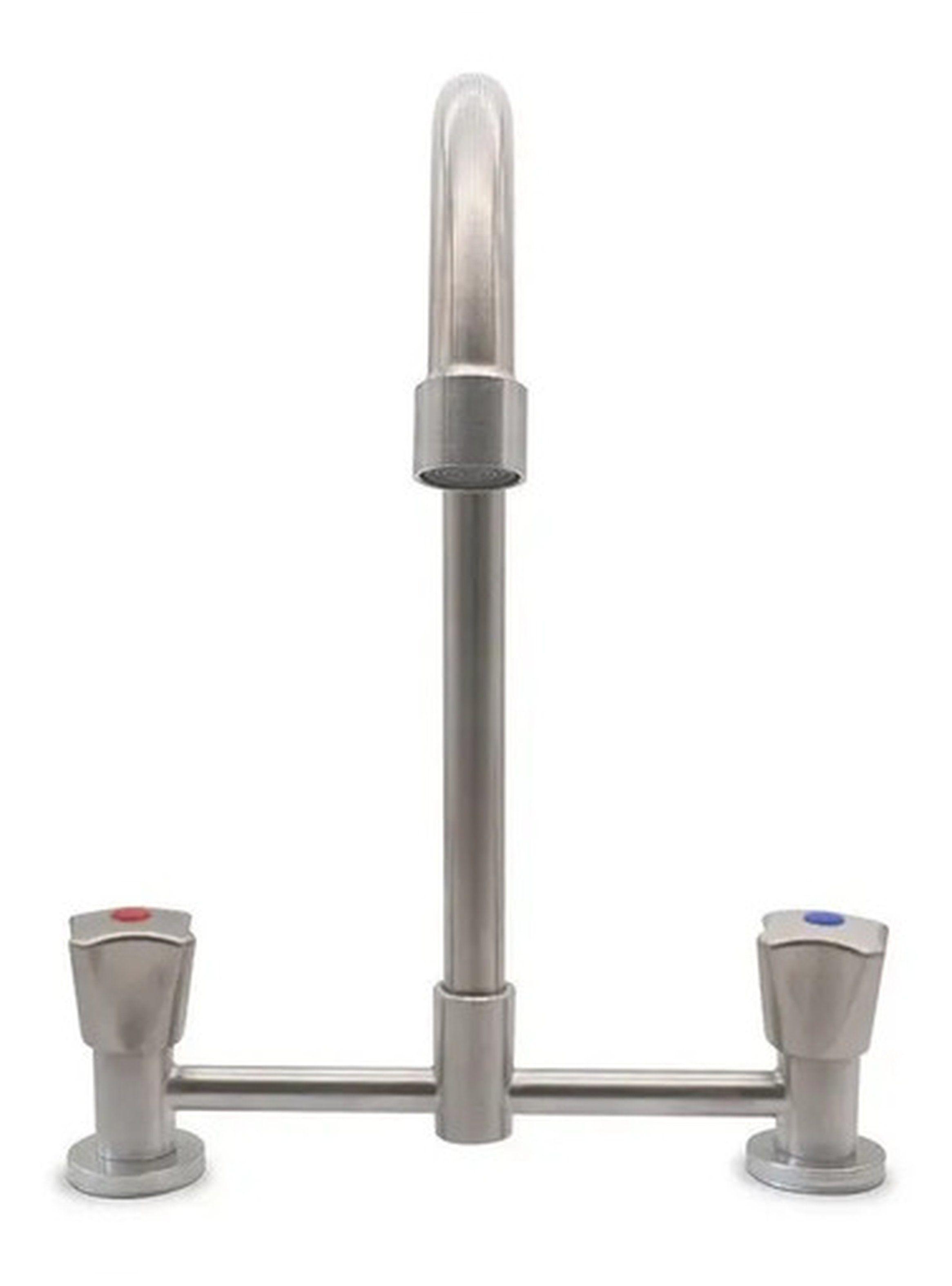 Combinación Grifo Llave Doble Para Lavaplatos Delia Stretto-4
