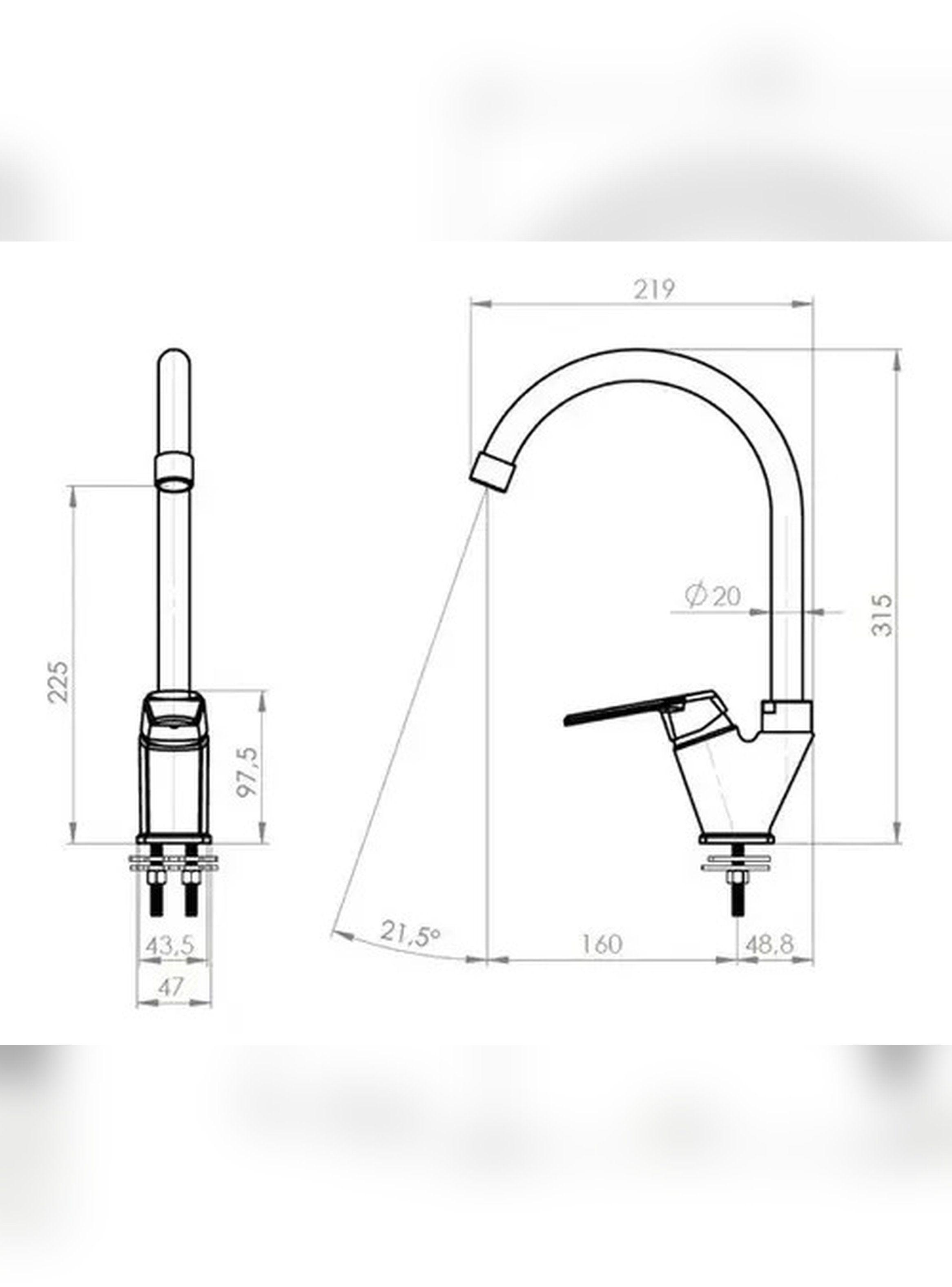 Monomando Grifo Llave Lavaplatos Fregadero Módena Stretto Ne-6