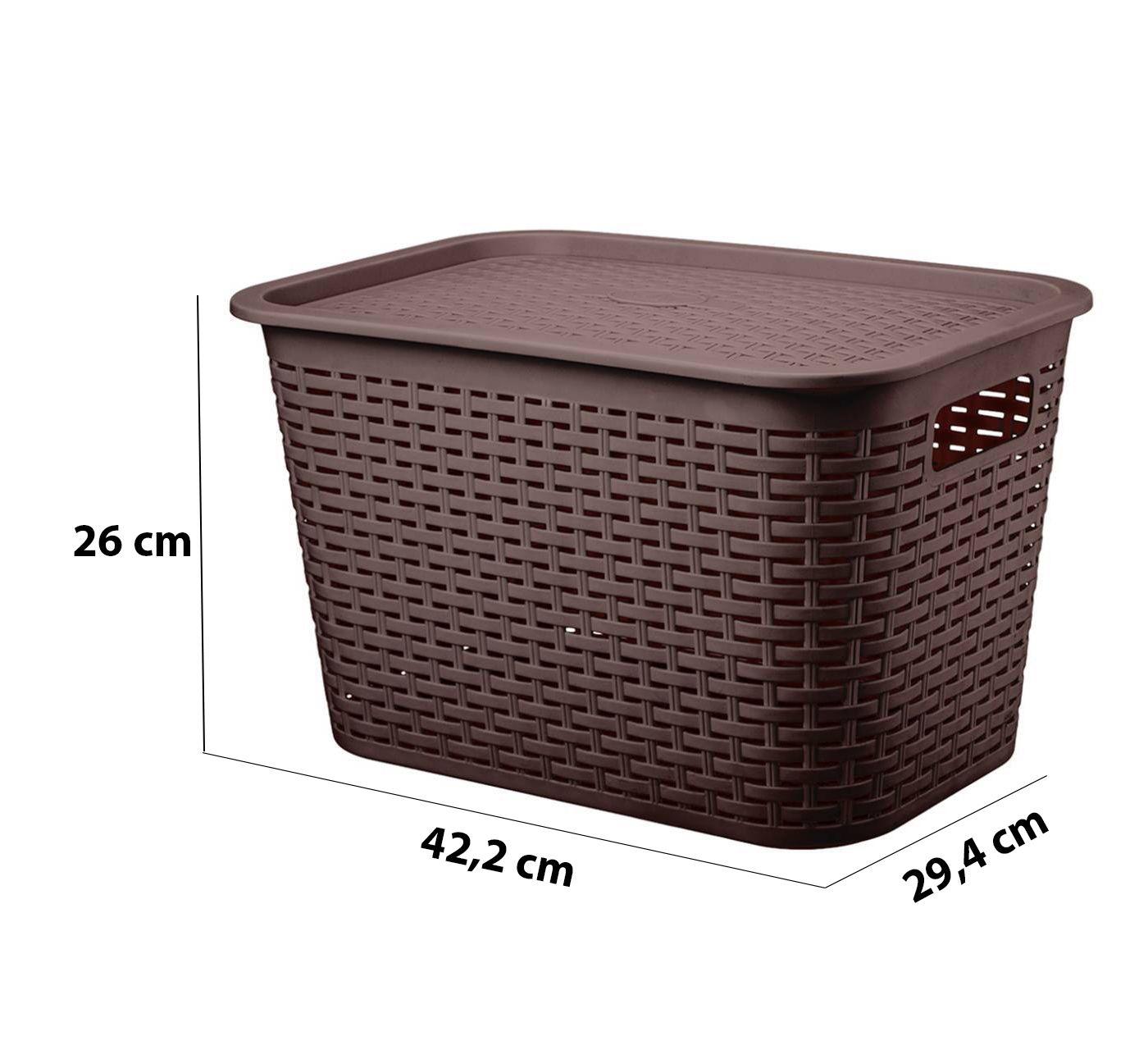 Canastilla Canasta Organizadora Multiusos Rattan 22 Litros-3