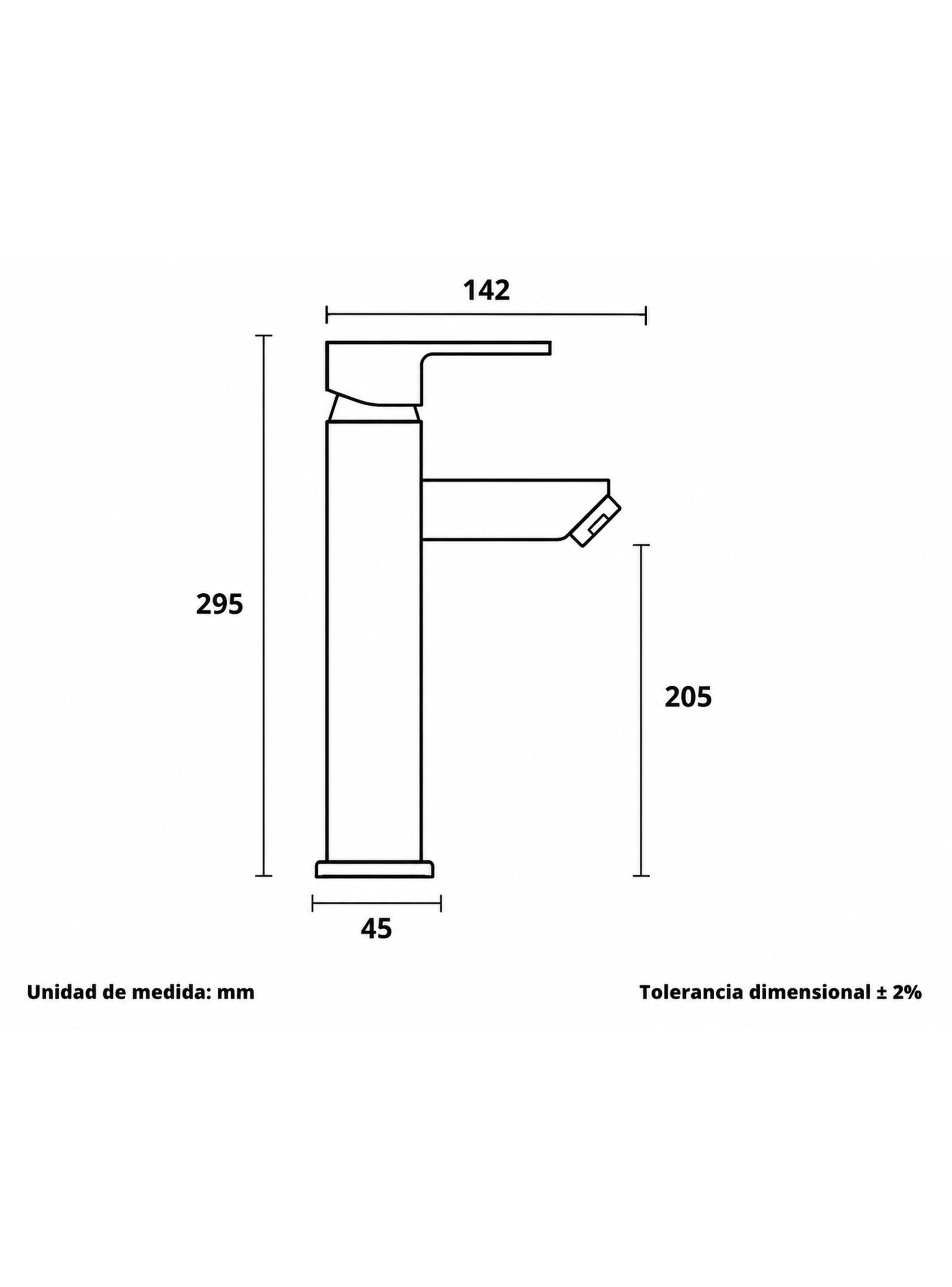 Monomando Llave Grifo Lavatorio Modern Inox Alto Marca Taumm-6