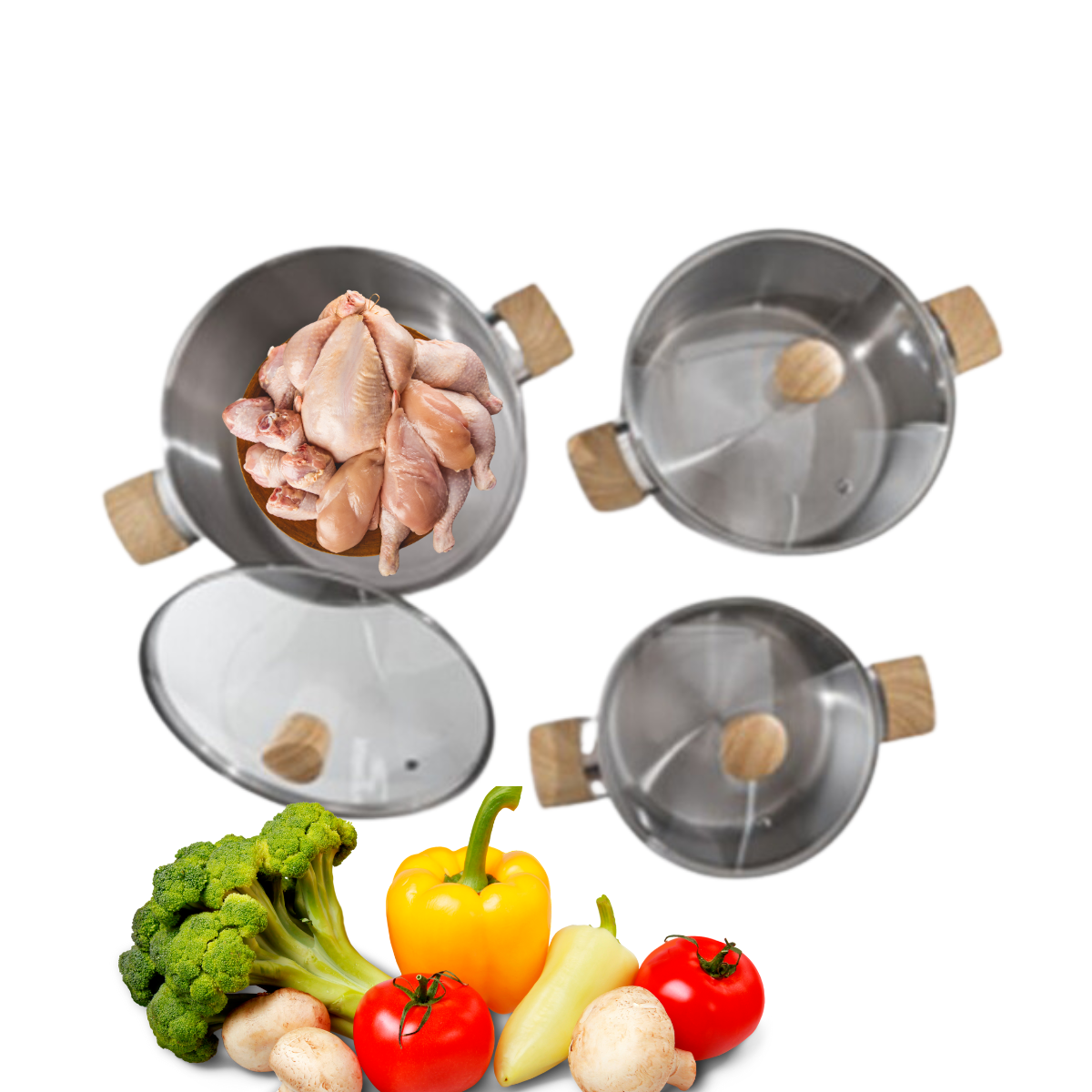 Batería Ollas  6 Piezas Acero Inox Norwich Vitta Prime-2