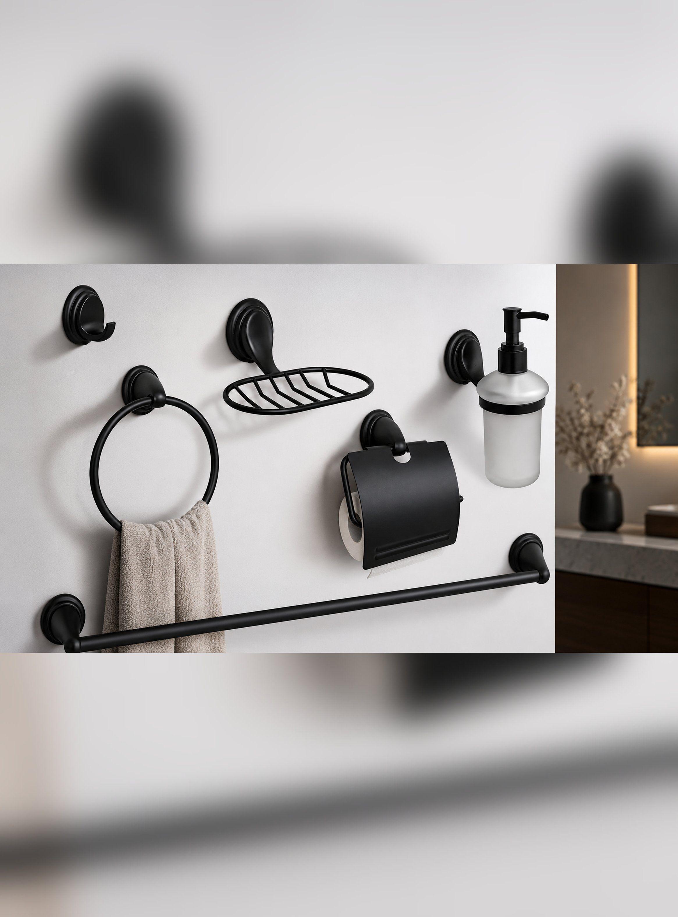 Kit Accesorios de Baño 6 Piezas Modelo Notte Marca Taumm-0