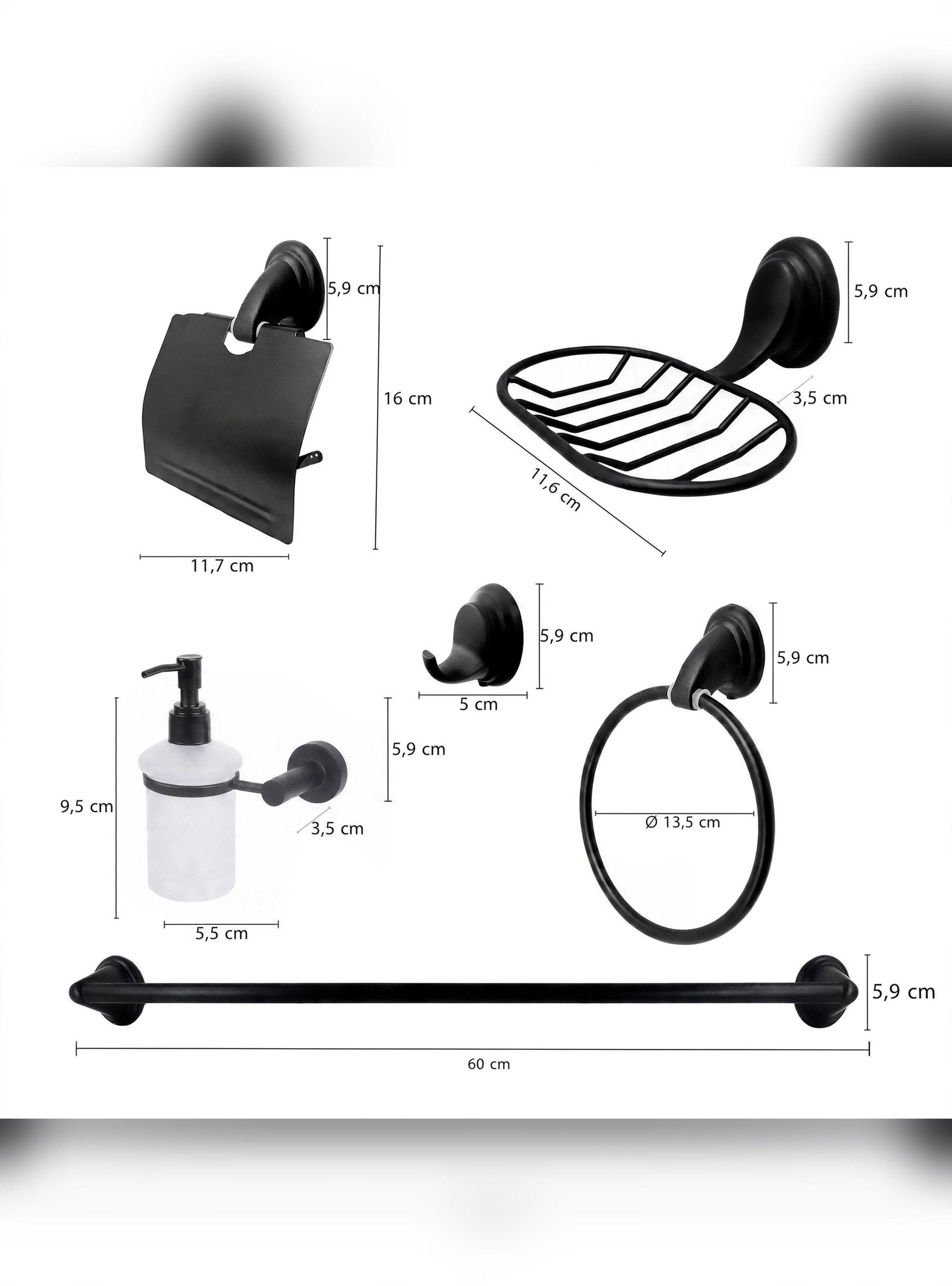 Kit Accesorios de Baño 6 Piezas Modelo Notte Marca Taumm-7
