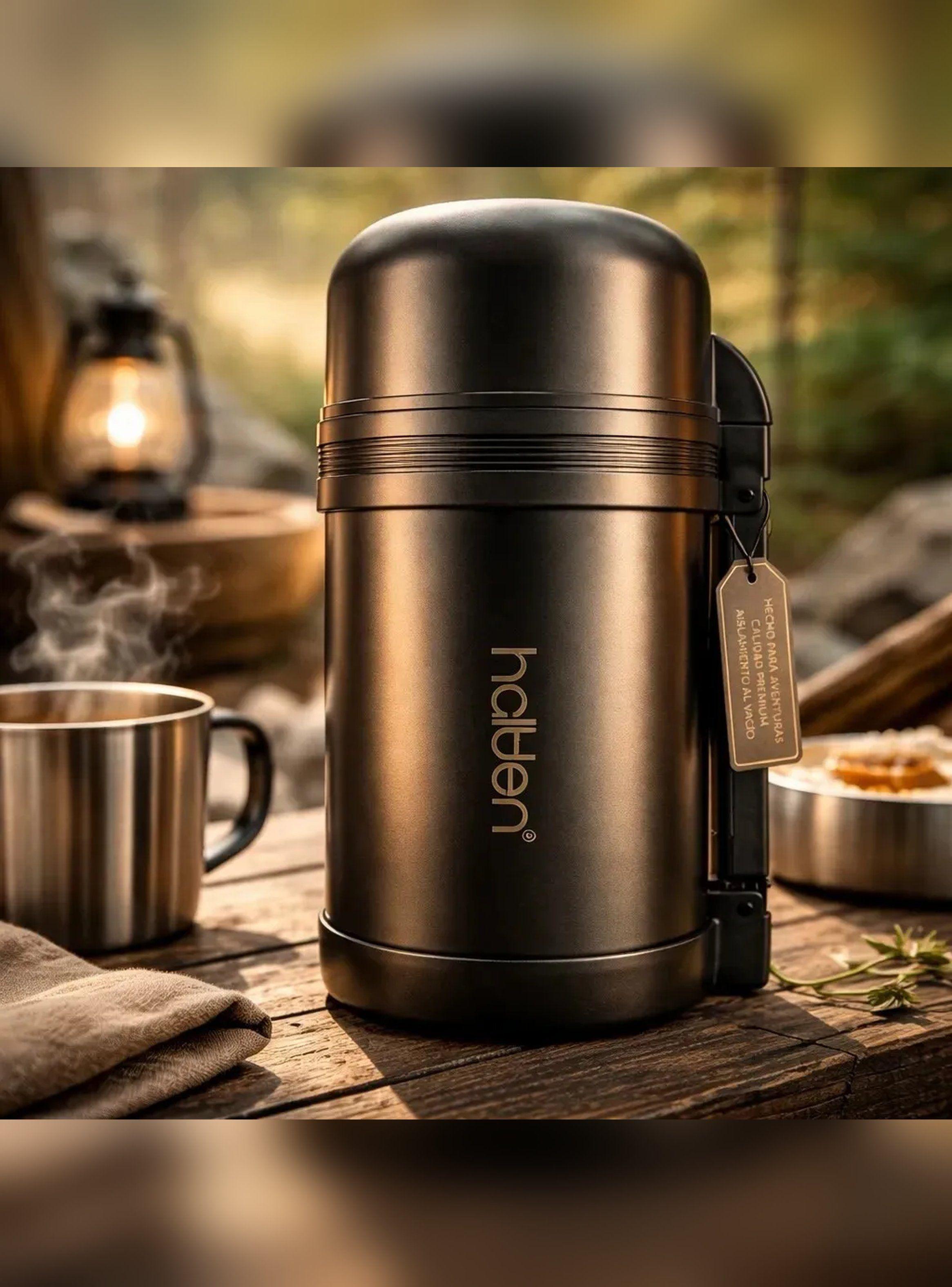 Termo para Comida Halten 750ml Acero Inoxidable Negro-2