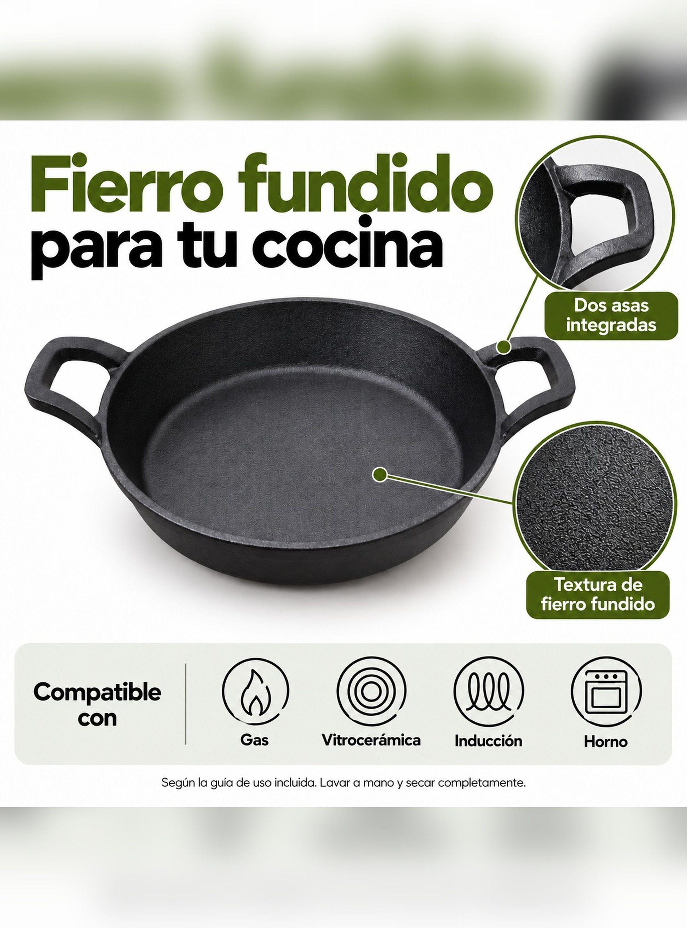 Paila de Fierro Fundido Bolton 18 cm con Dos Asas Negra-4