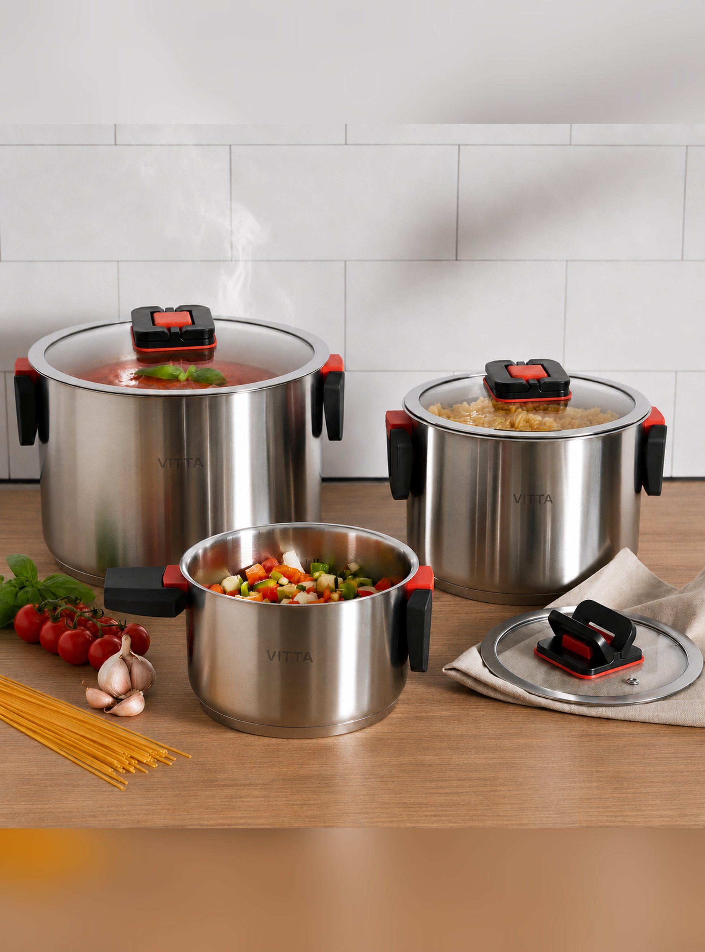Batería De Cocina Vitta Spazio 6 Piezas Con Asas Plegables-4