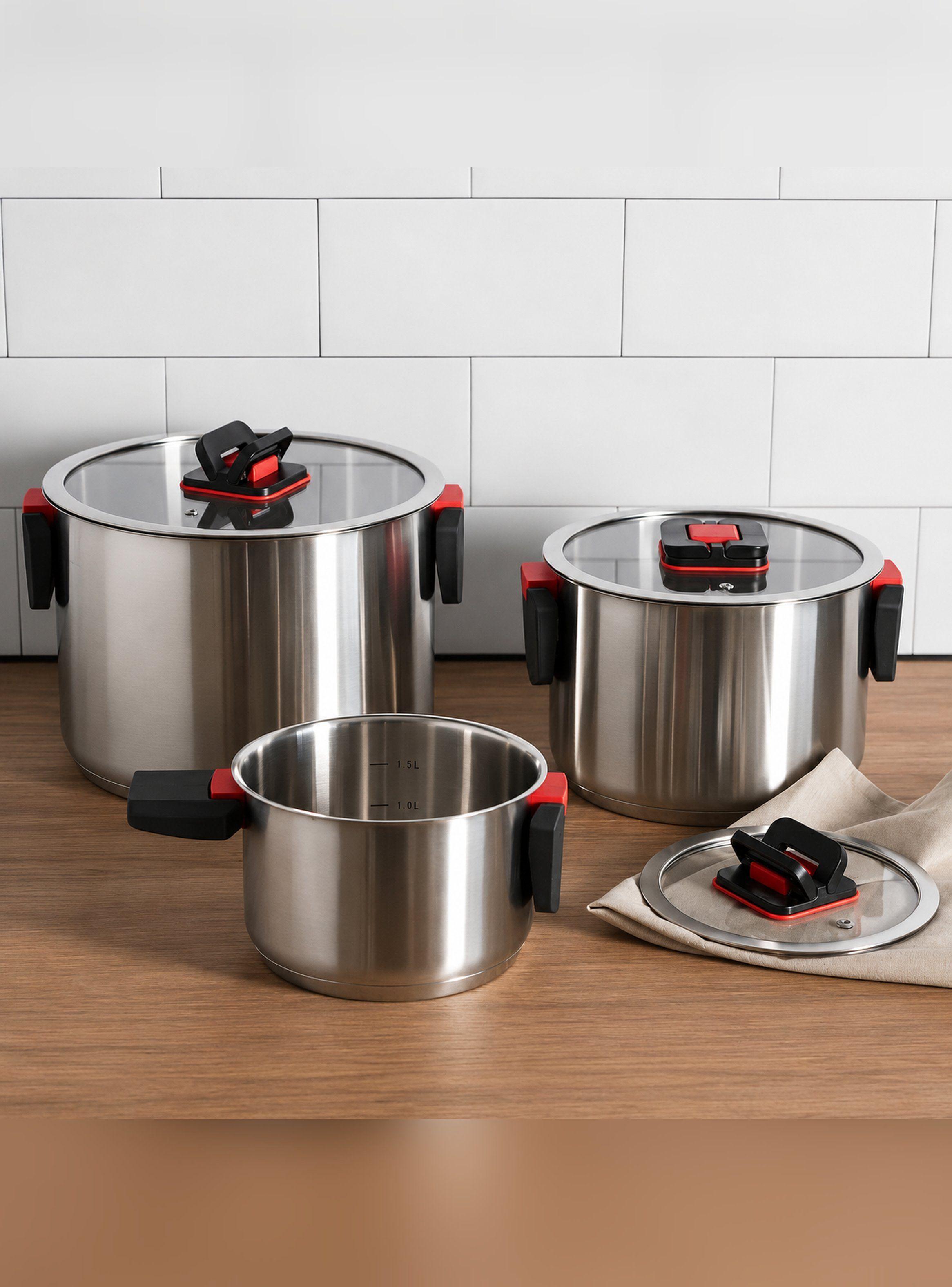 Batería De Cocina Vitta Spazio 6 Piezas Con Asas Plegables-6