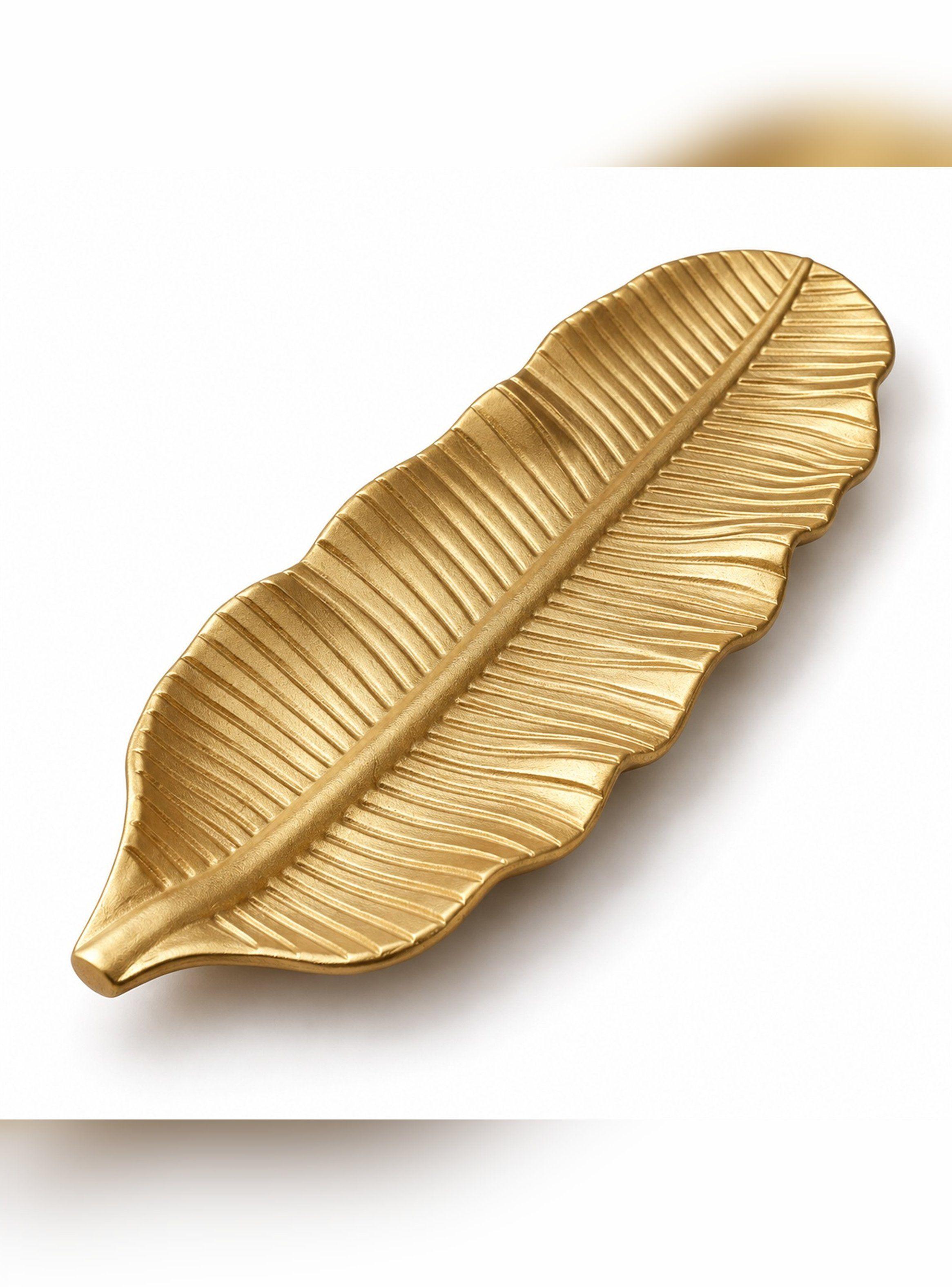 Bandeja Decorativa Hoja Alargada Estilo Moderno 47 cm-1