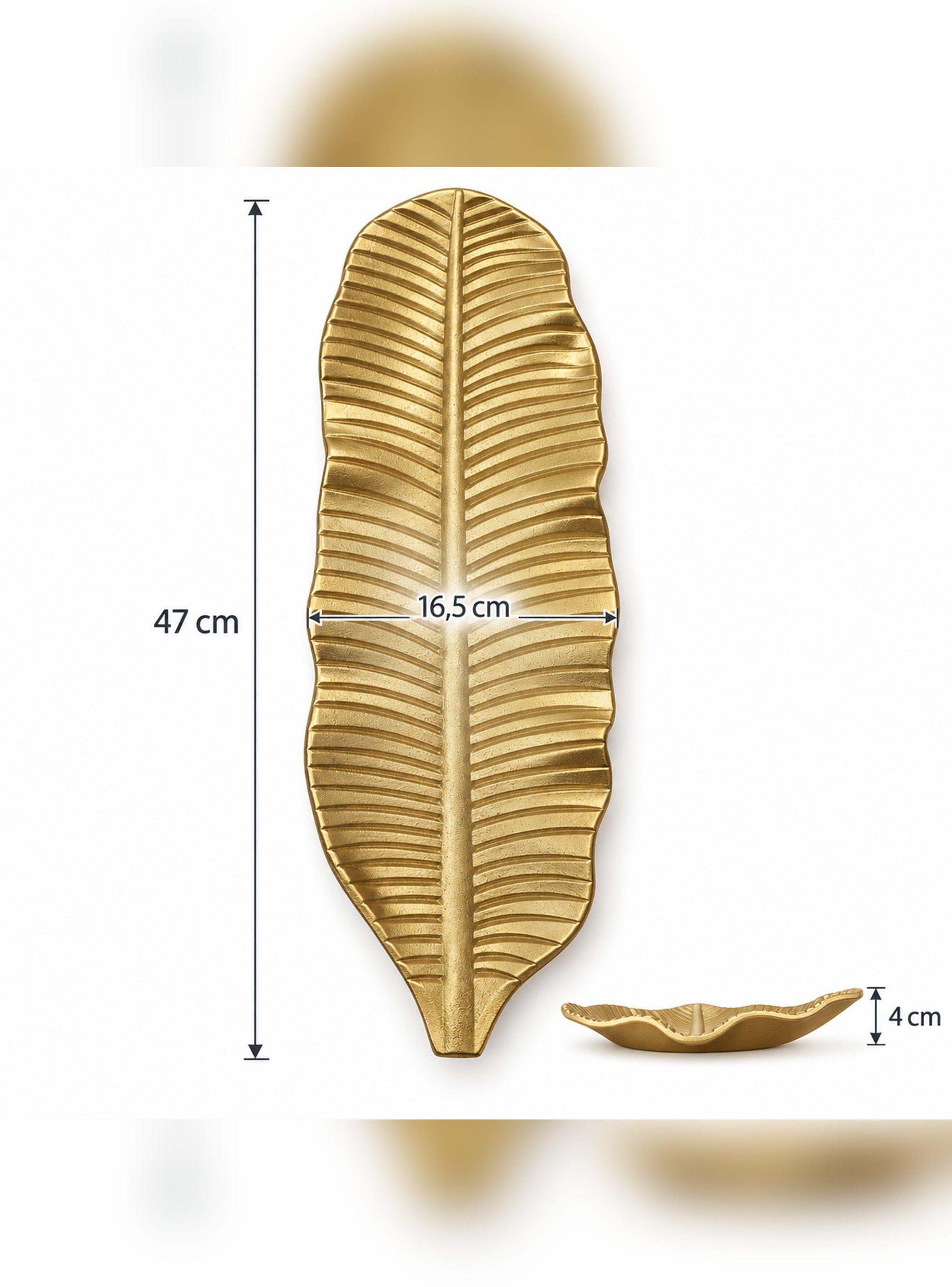 Bandeja Decorativa Hoja Alargada Estilo Moderno 47 cm-7