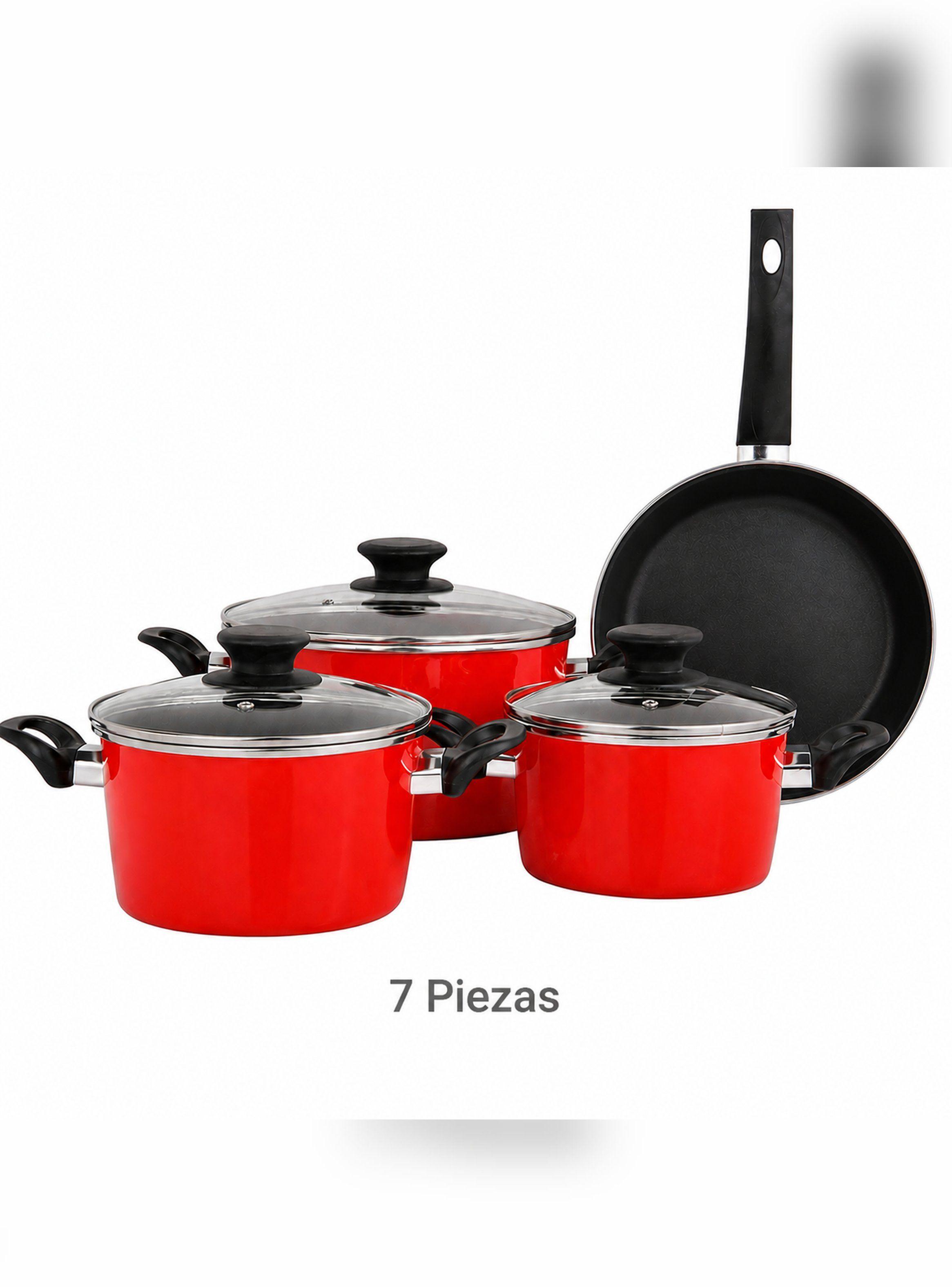 Bateria Juego De Ollas 7 Pzas Acero Vitrificado Magefesa-2