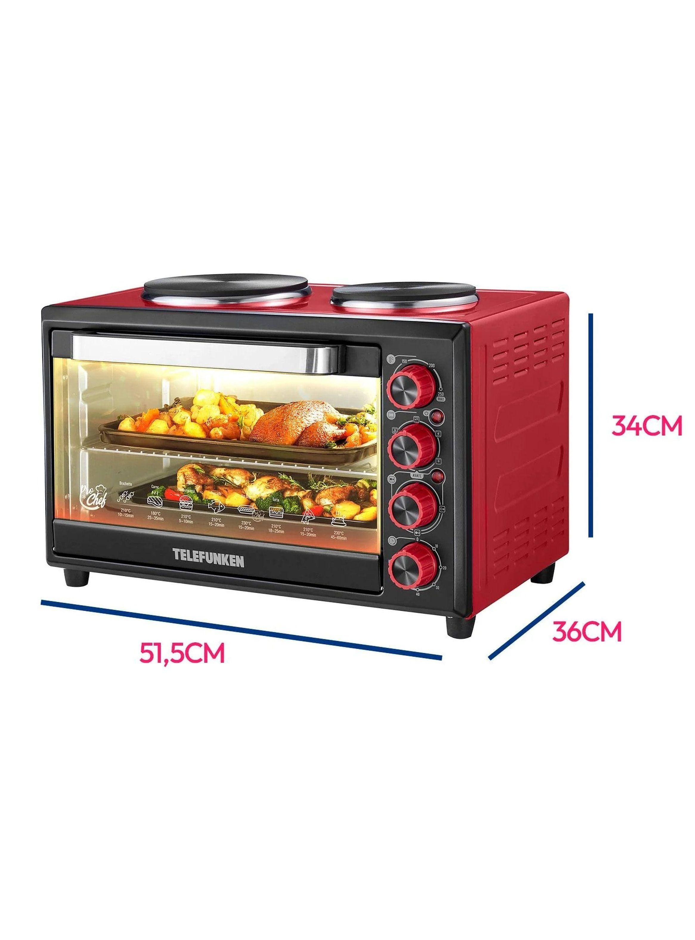 Horno Eléctrico 2 En 1 Con Encimera Telefunken 55L-5