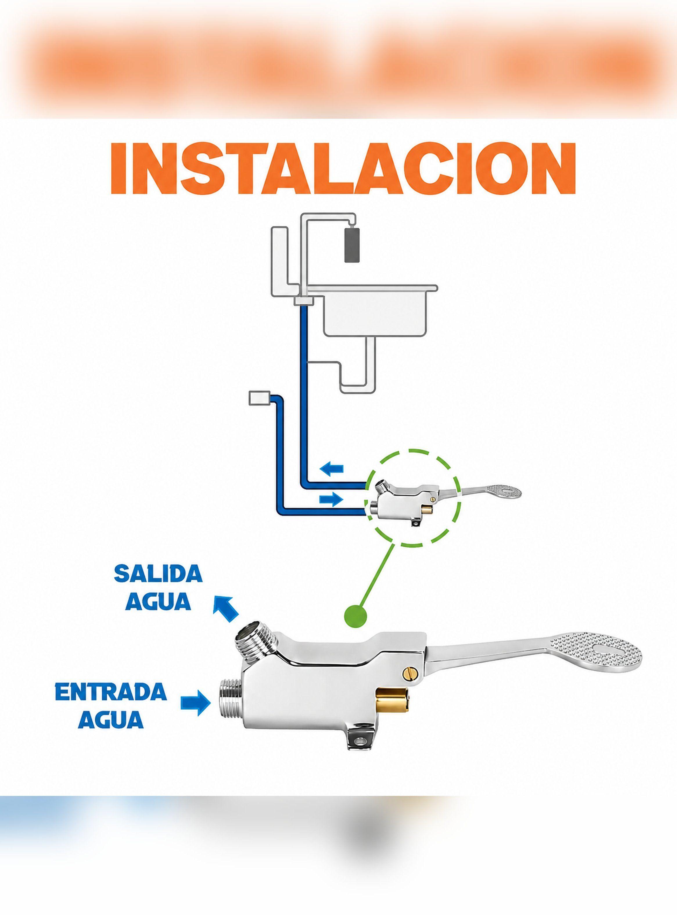 Válvula Pedal Acero Inoxidable Taumm HE-HE 1/2 Cromo-2