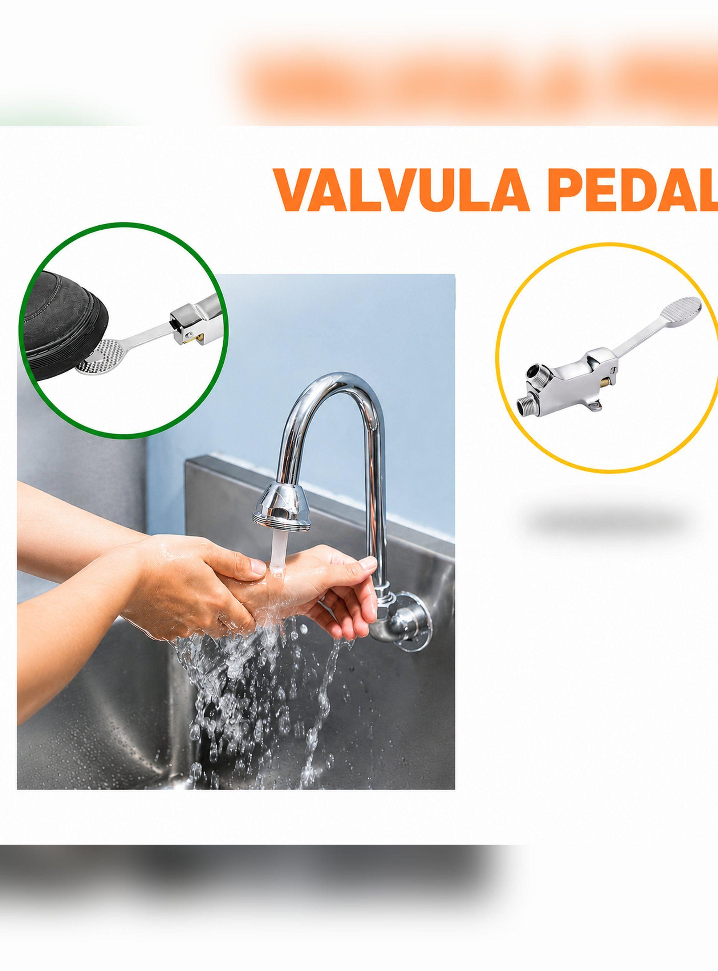 Válvula Pedal Acero Inoxidable Taumm HE-HE 1/2 Cromo-6