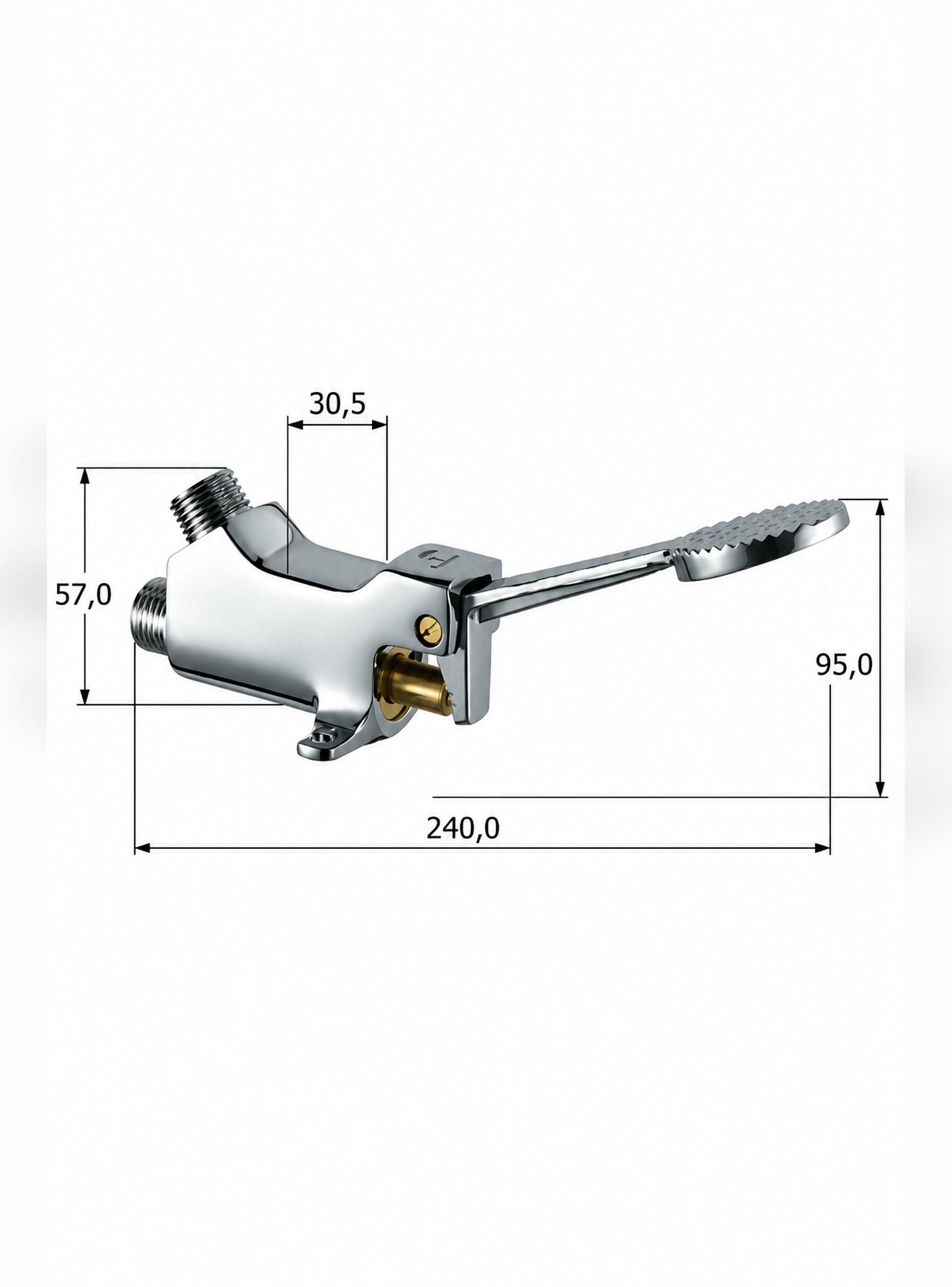 Válvula Pedal Acero Inoxidable Taumm HE-HE 1/2 Cromo-7