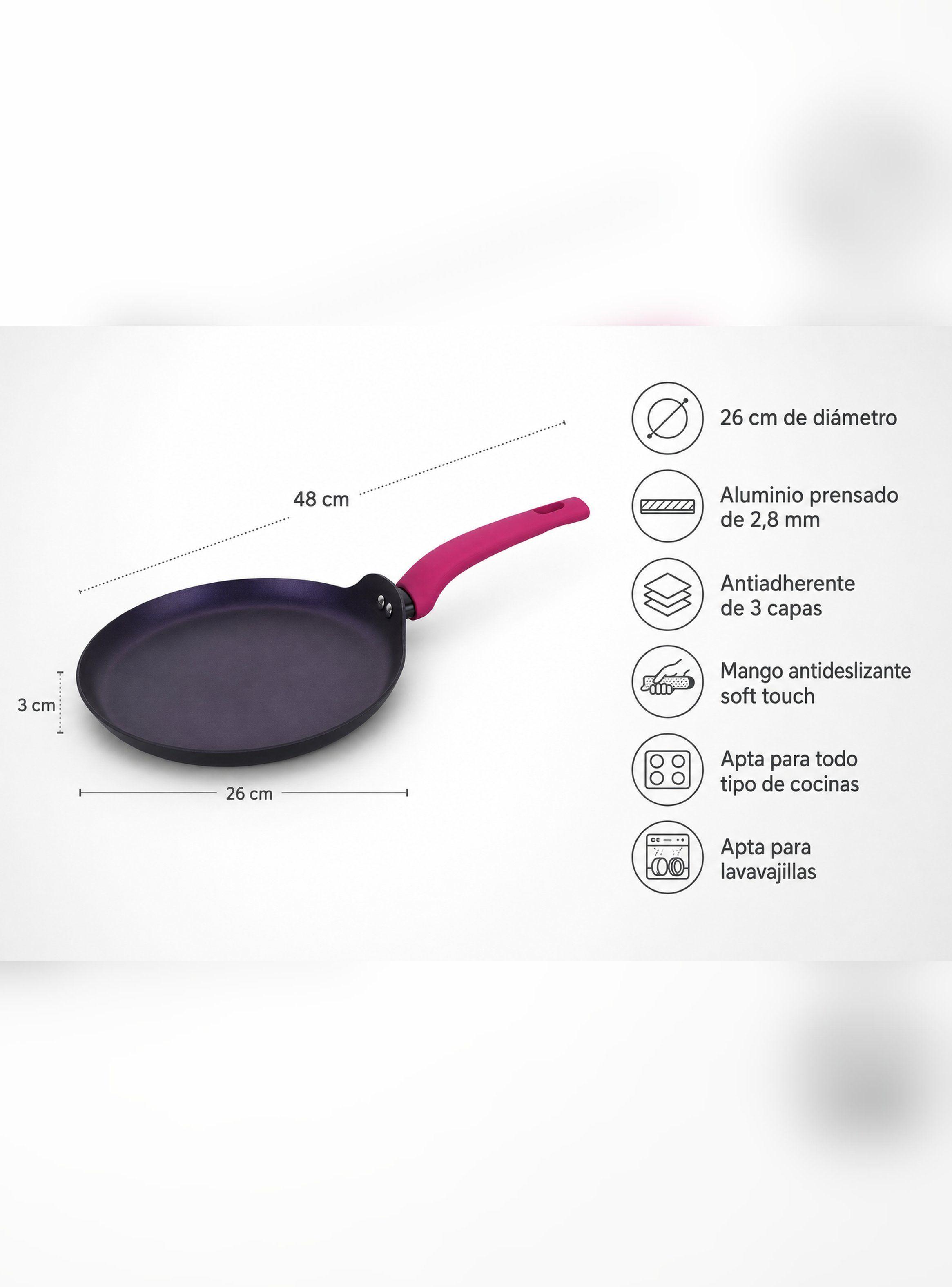 Panquequera Crepera Budare Antiadherente 26 CM Cherry Vitta-7