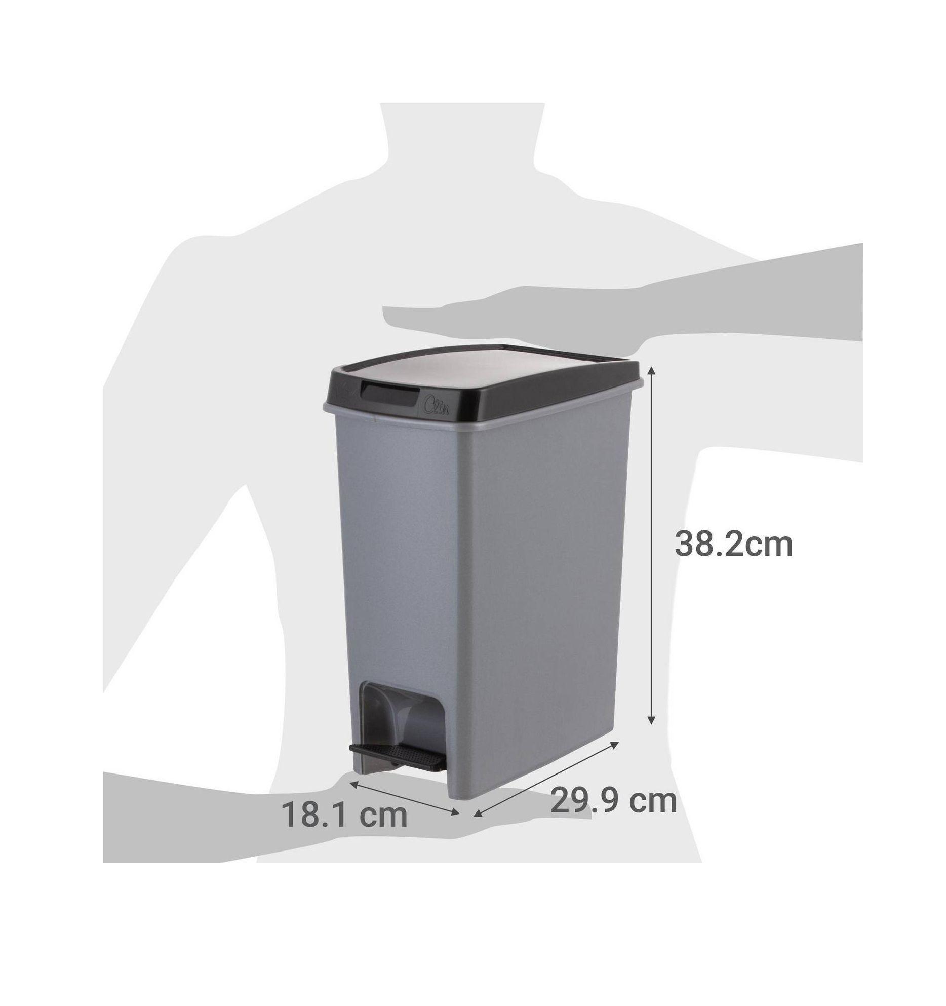 Basurero Antideslizante Con Pedal Modelo Clin 12.5 Litros-3