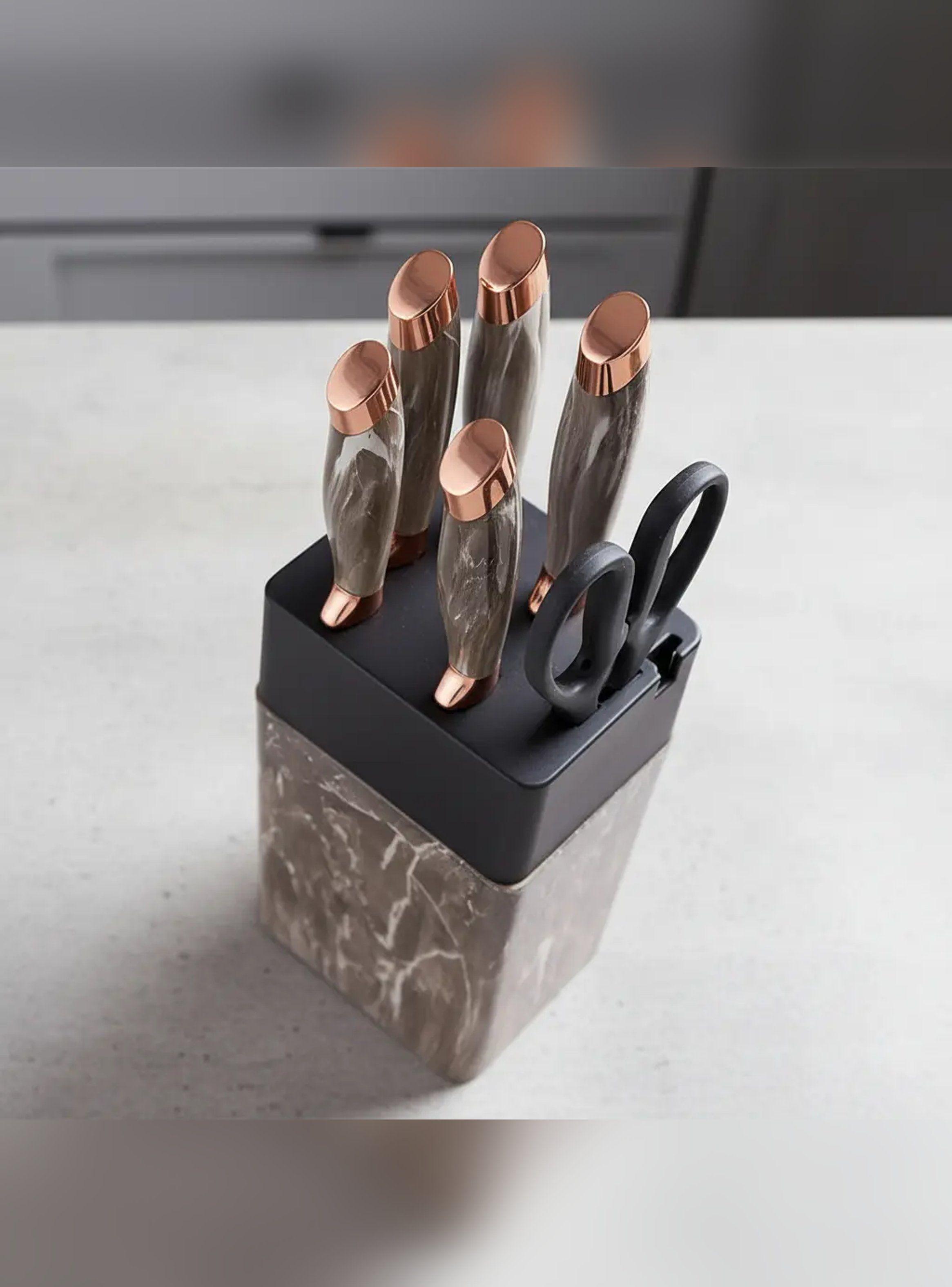 Set de Cuchillos de Cocina Marble Lux Con Base Rectangular-4
