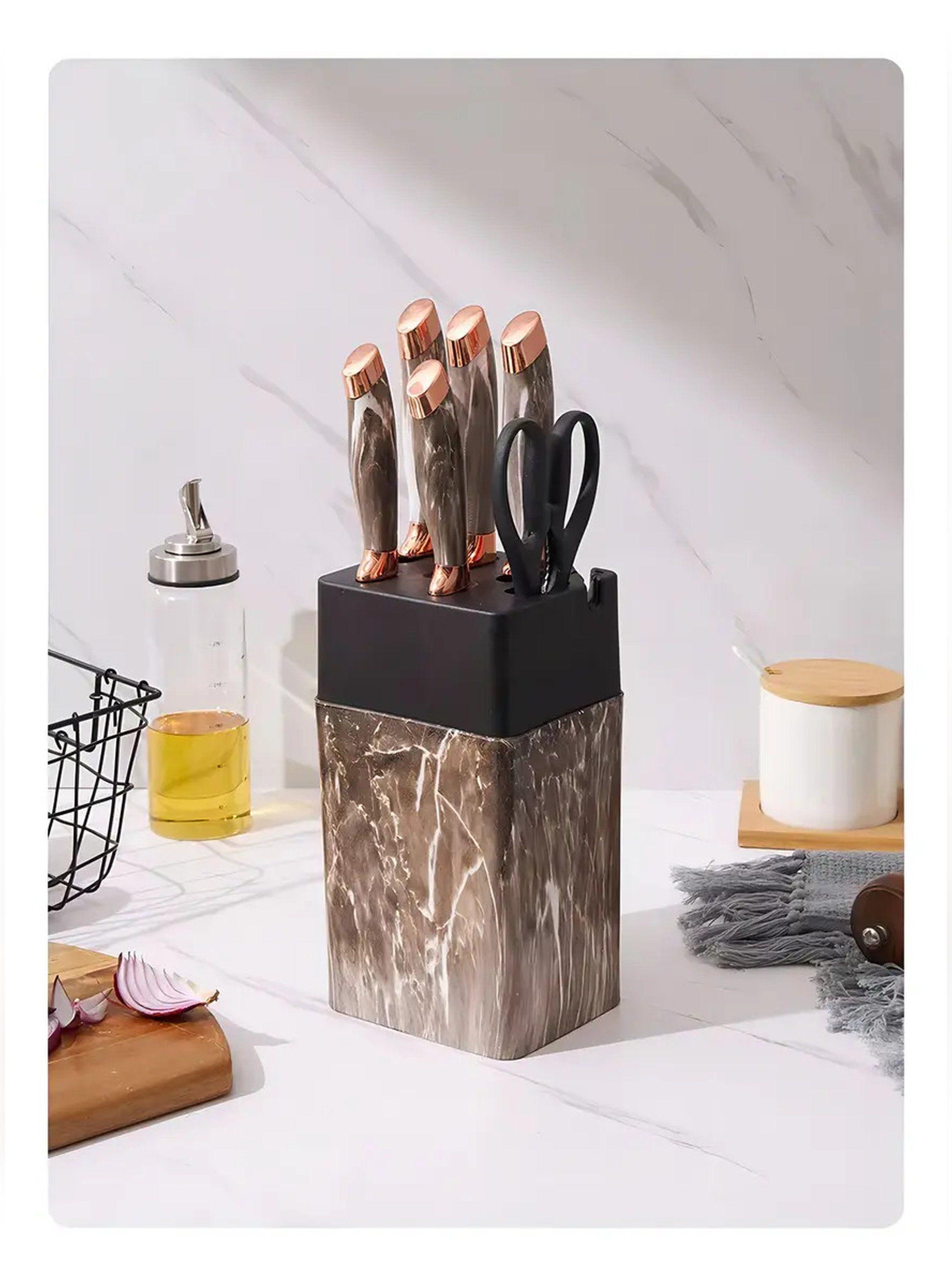 Set de Cuchillos de Cocina Marble Lux Con Base Rectangular-5