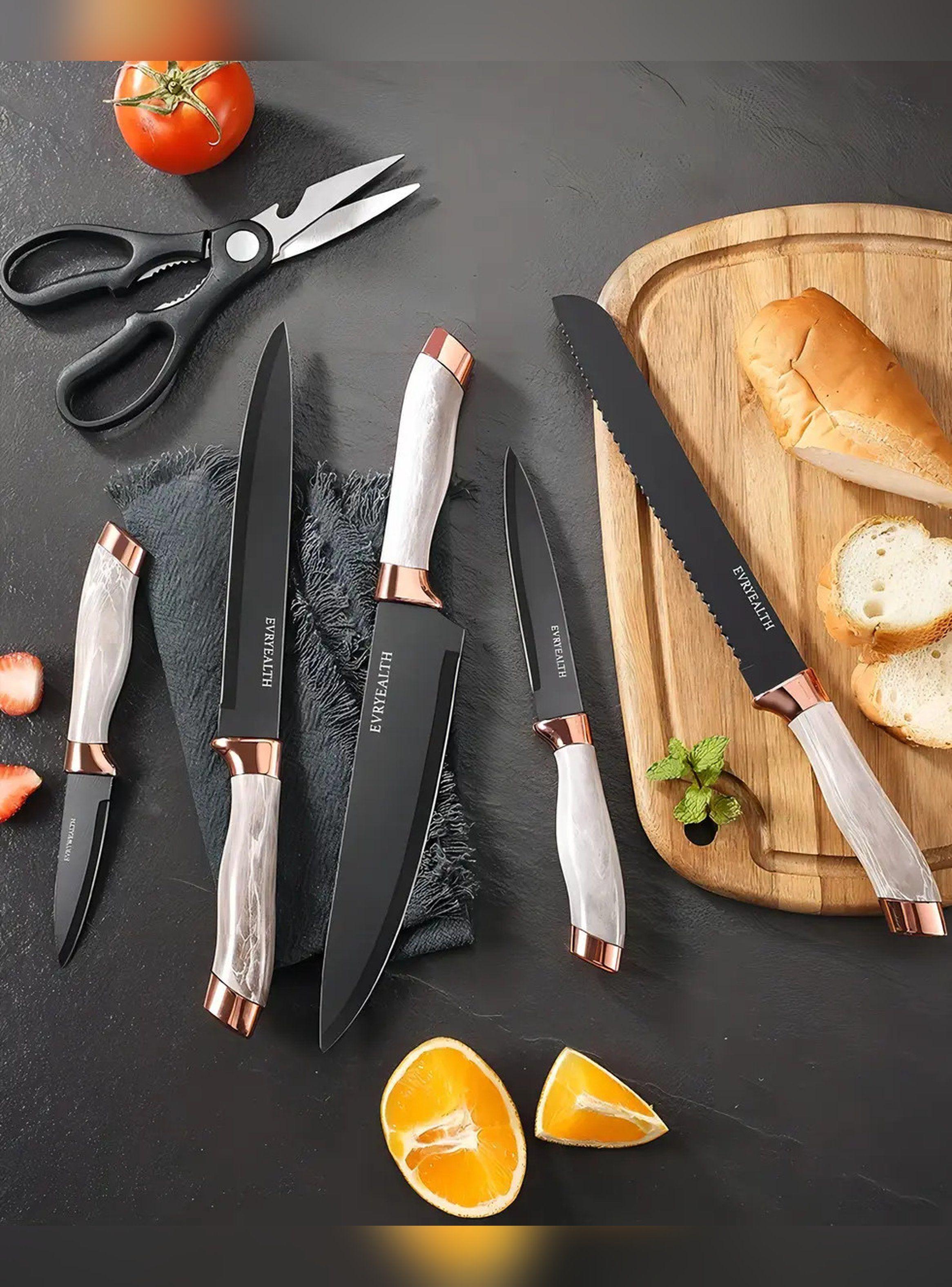 Set de Cuchillos de Cocina Marble Lux Con Base Rectangular-7
