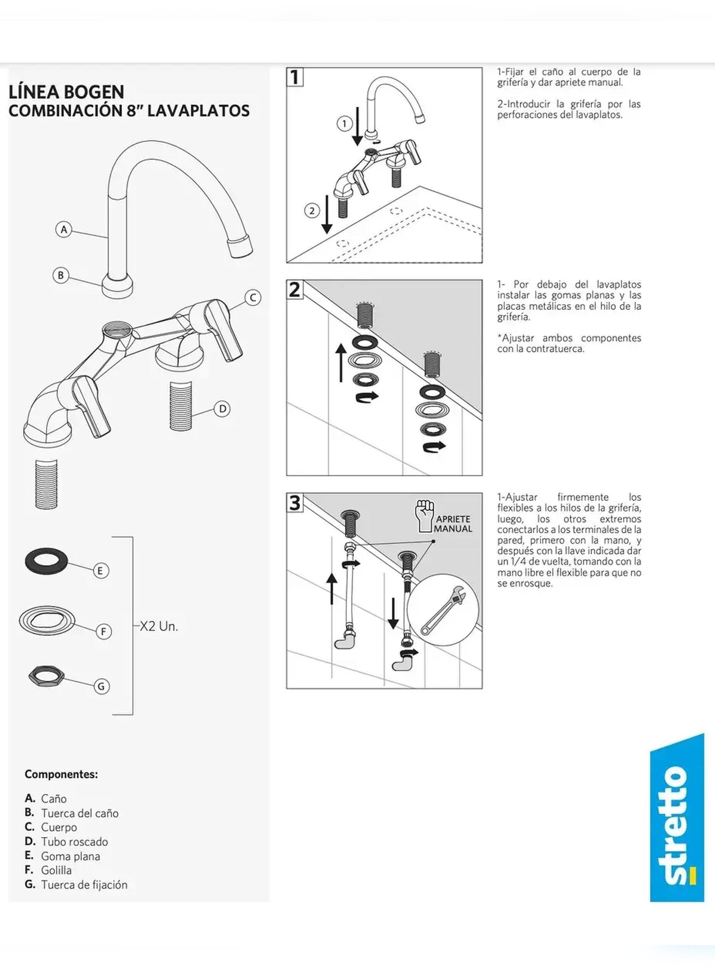 Combinación Llave Grifo Para Lavaplatos Tipo V Bogen Stretto-5