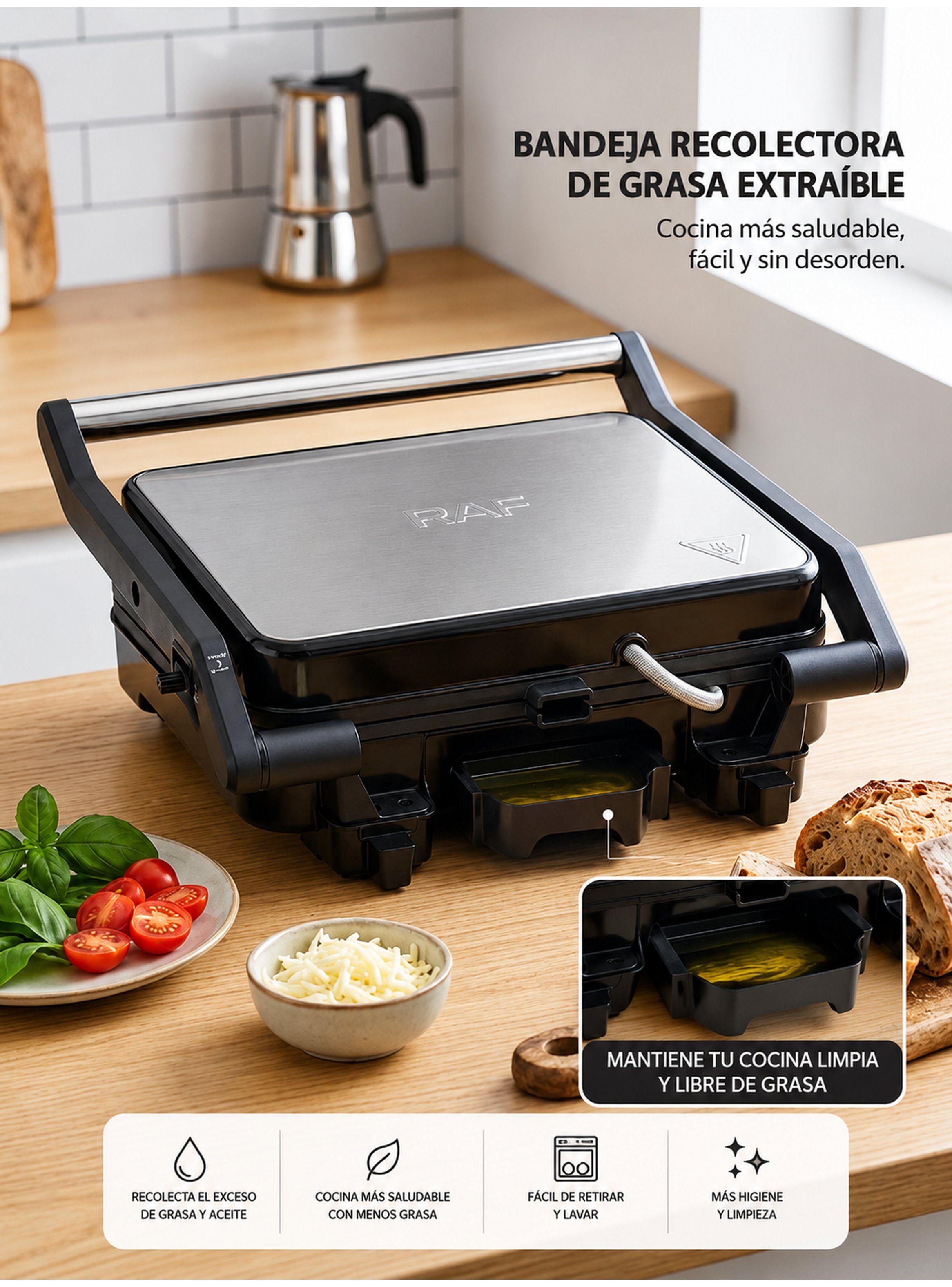 Tostador Panini  Plancha Parrillera 2000W Con Grill-6