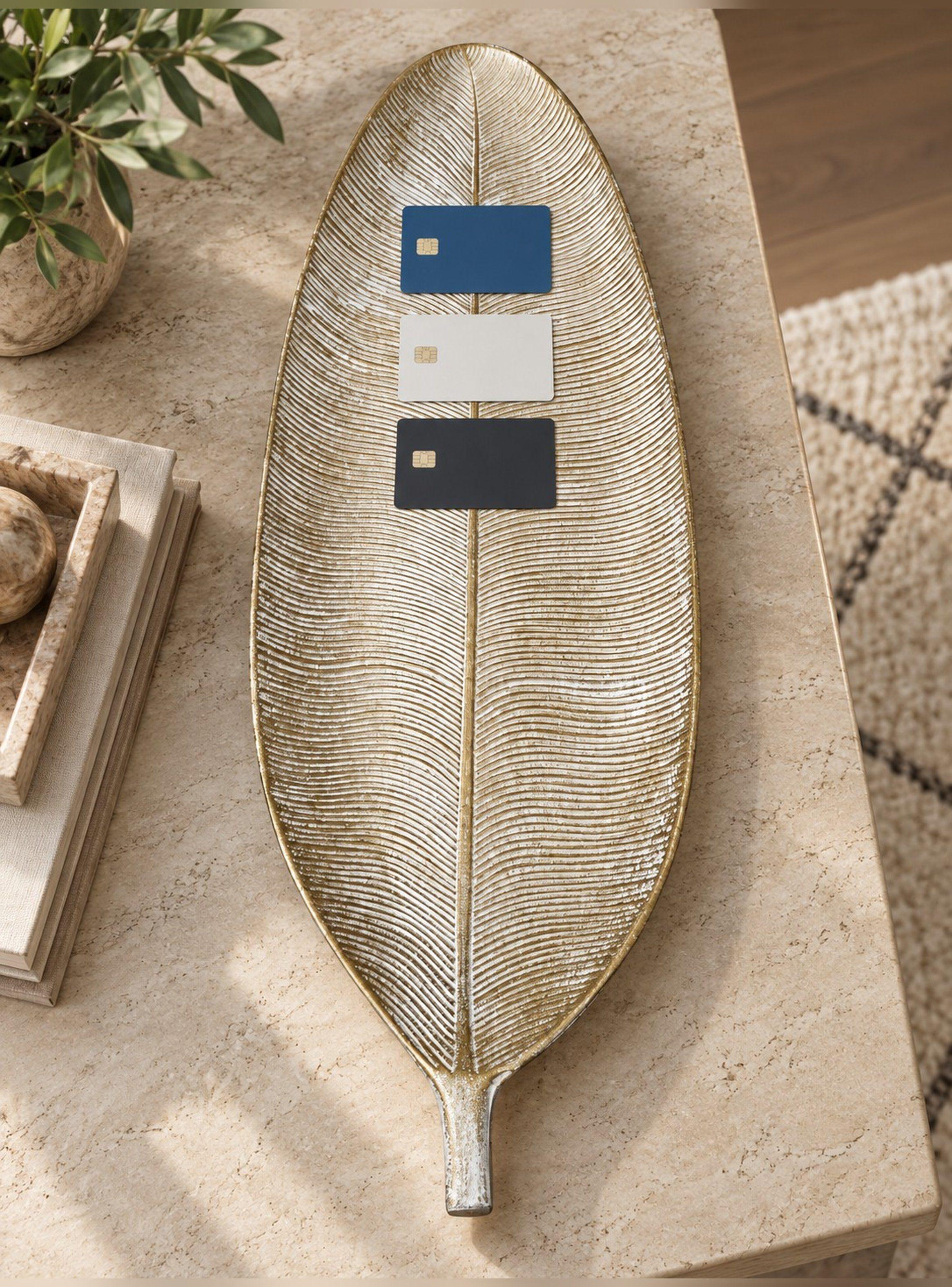 Bandeja Decorativa Forma De Hoja Estilo Moderno 59 cm-3