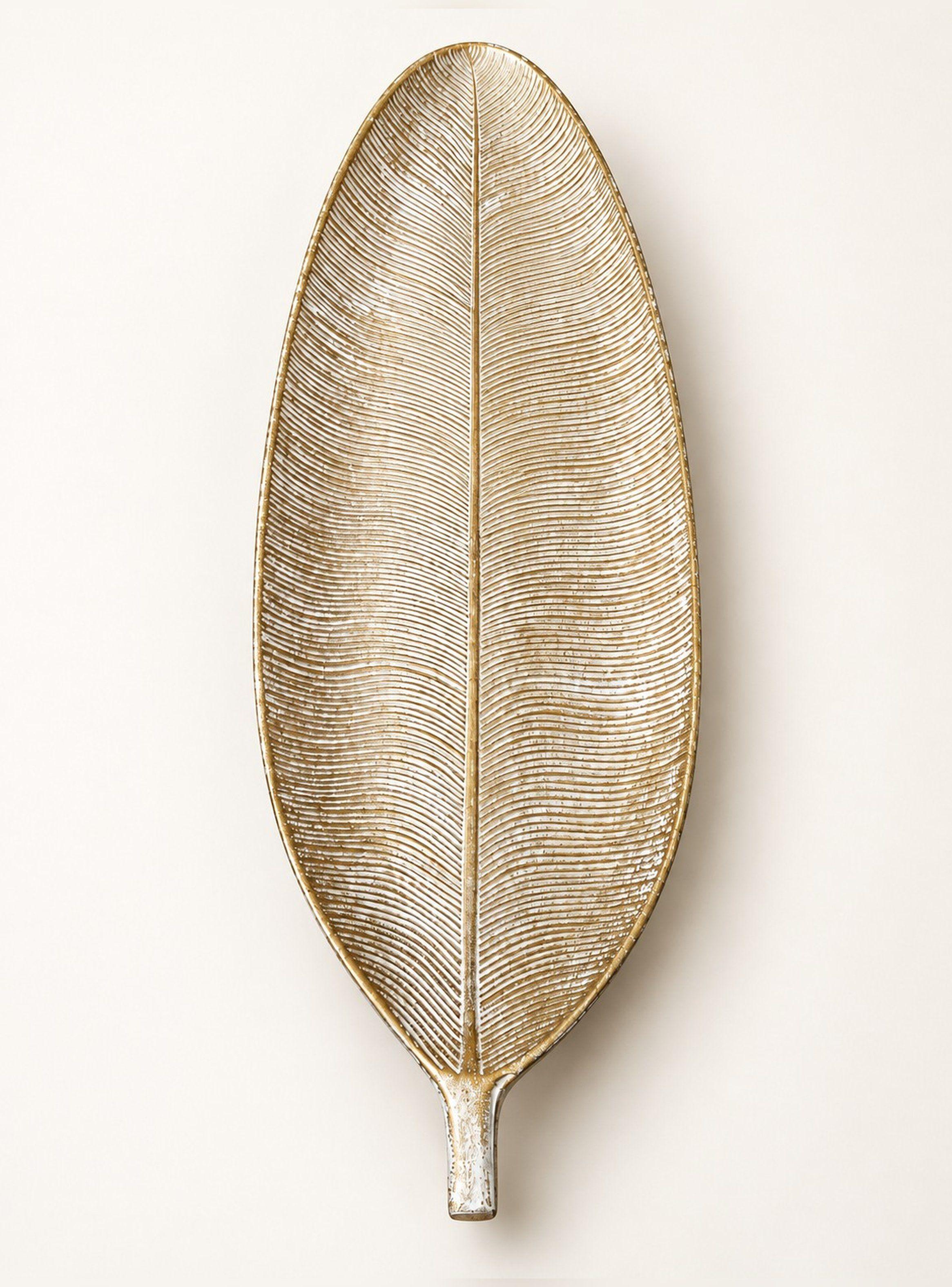 Bandeja Decorativa Forma De Hoja Estilo Moderno 59 cm-4