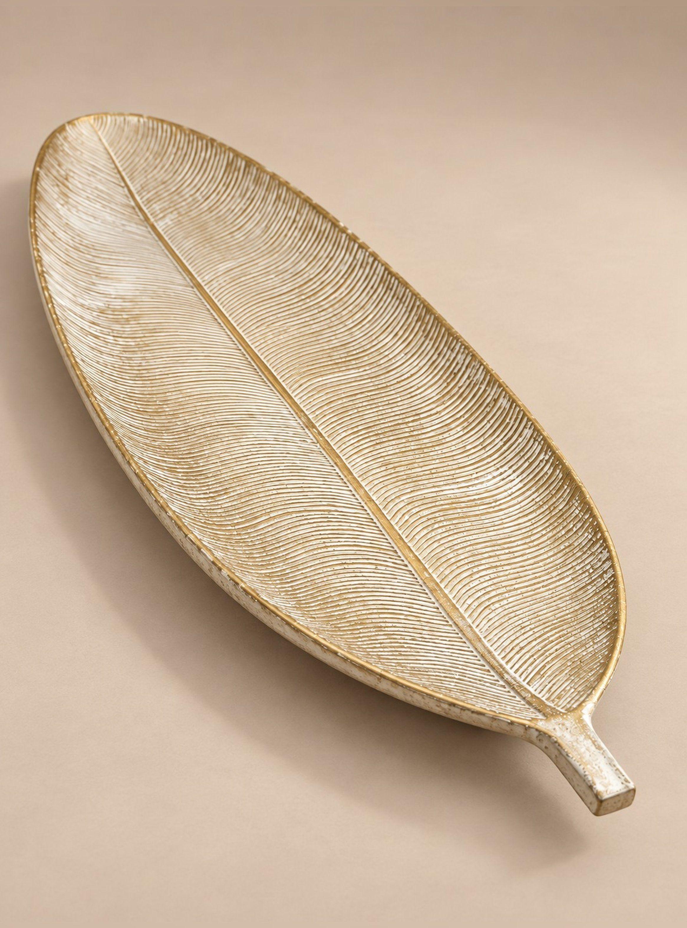 Bandeja Decorativa Forma De Hoja Estilo Moderno 59 cm-5