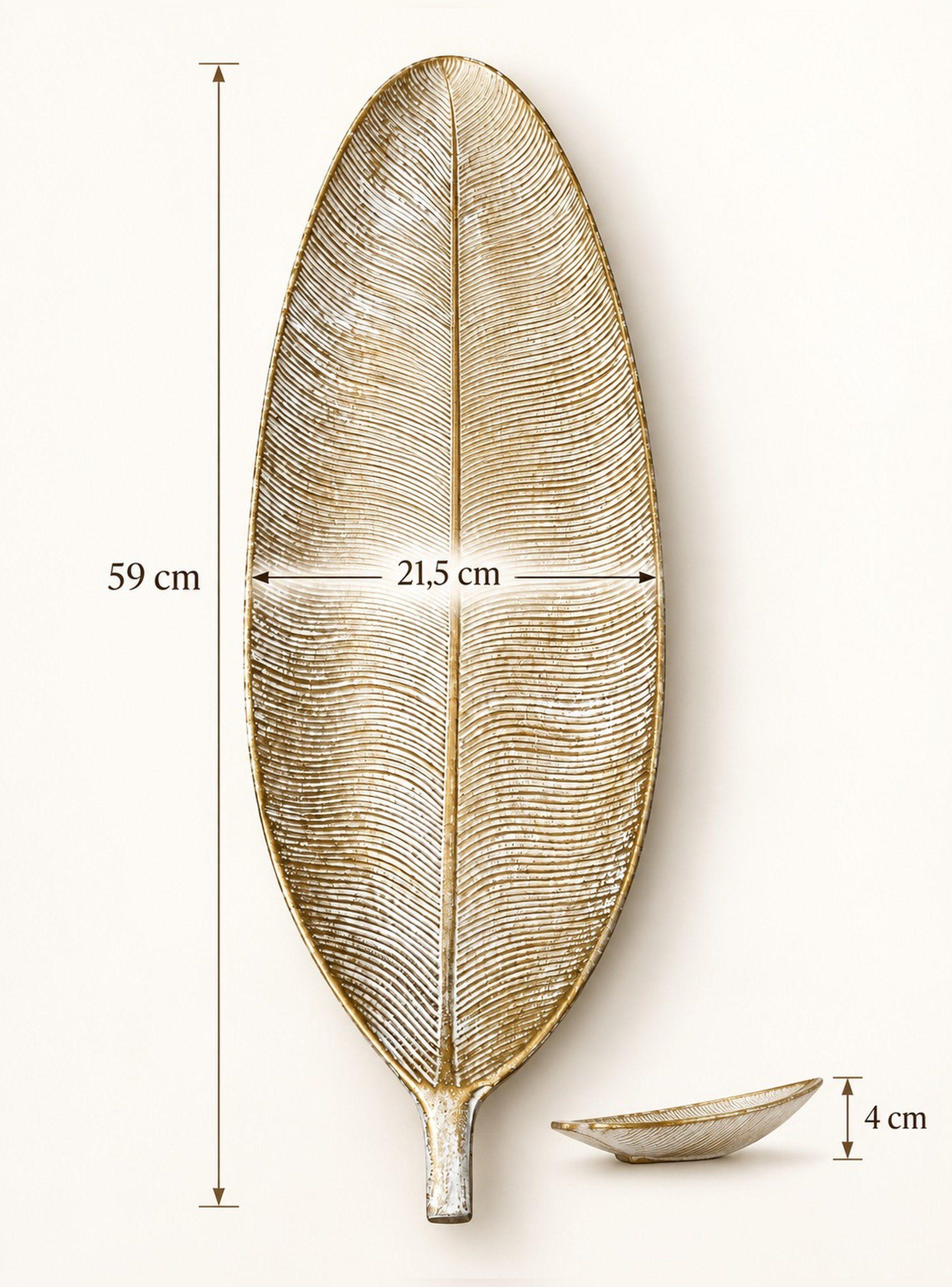 Bandeja Decorativa Forma De Hoja Estilo Moderno 59 cm-7