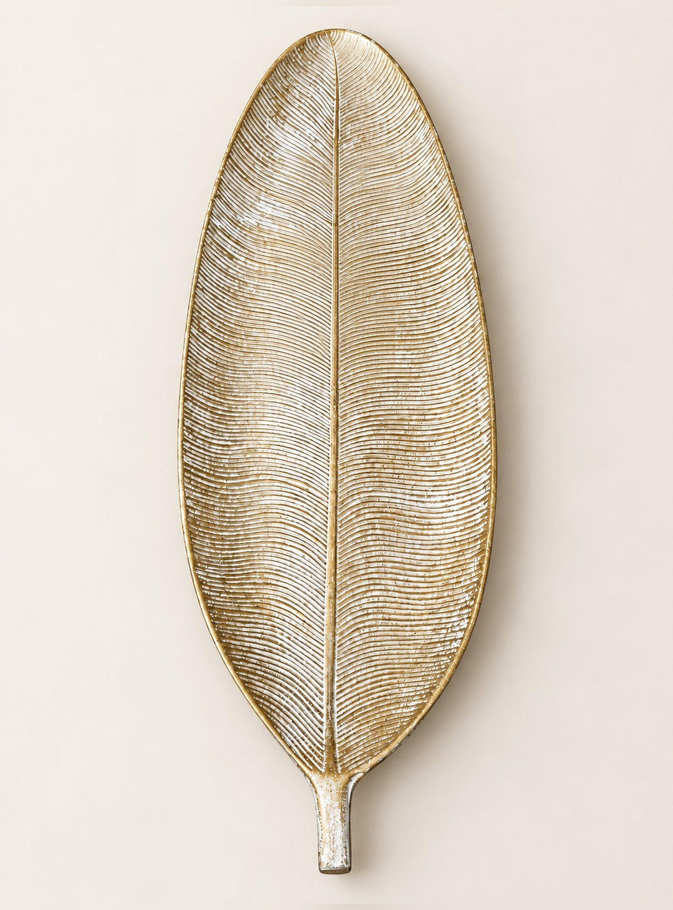 Bandeja Decorativa Forma De Hoja Estilo Moderno 59 cm-8