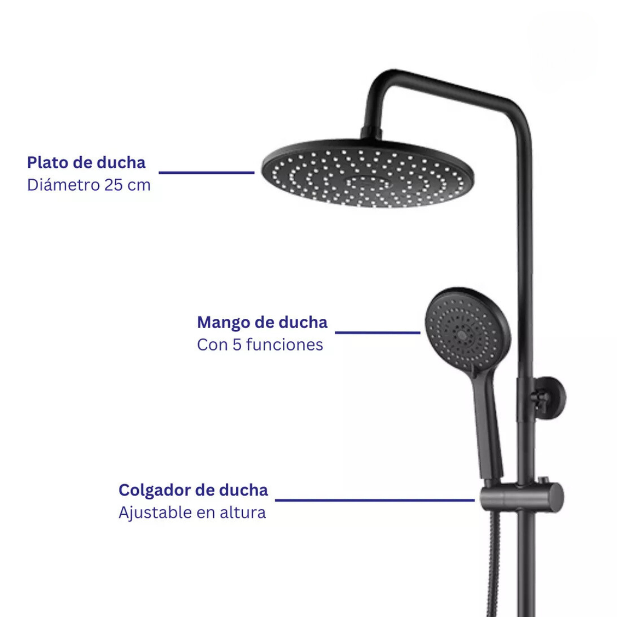 Columna Ducha Circular Notte Con Monomando Taumm-3