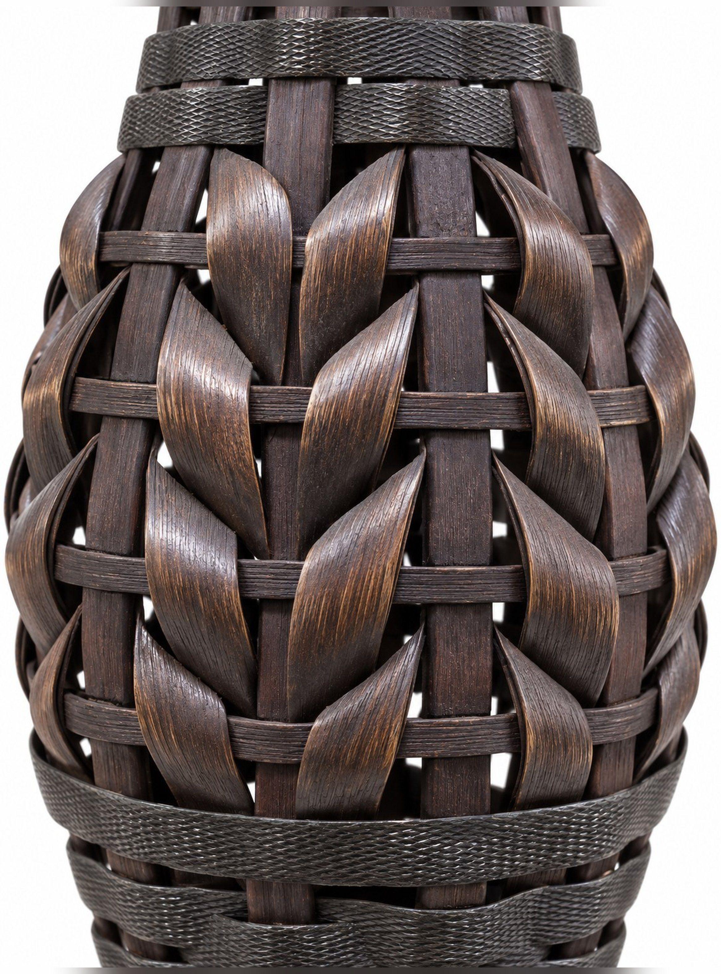 Florero Decorativo de Bambú Calado 60 cm Jarrón Alto Marrón-3