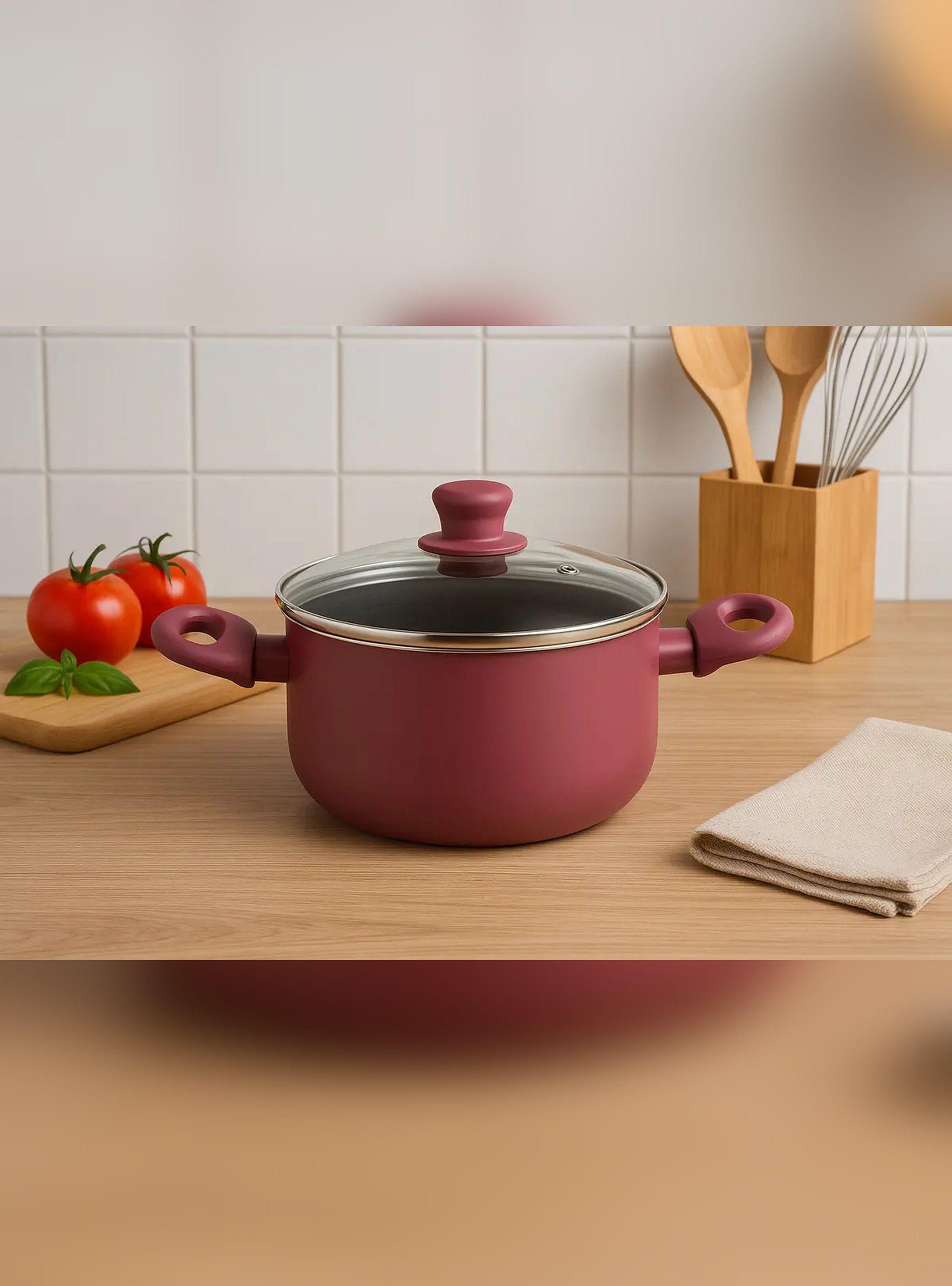 Olla Antiadherente 20 Cm Marmicoc Spring Granate-4