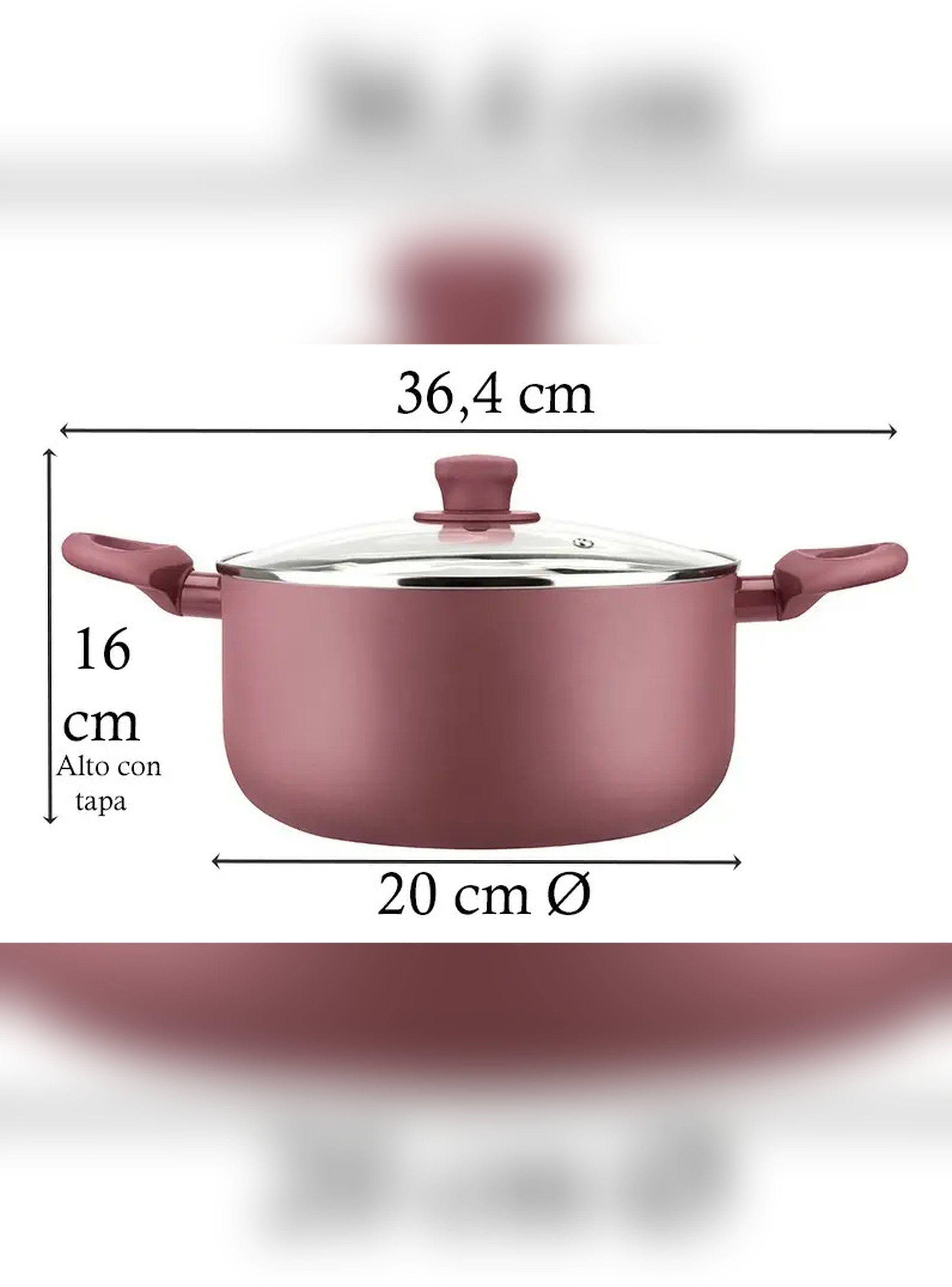Olla Antiadherente 20 Cm Marmicoc Spring Granate-8