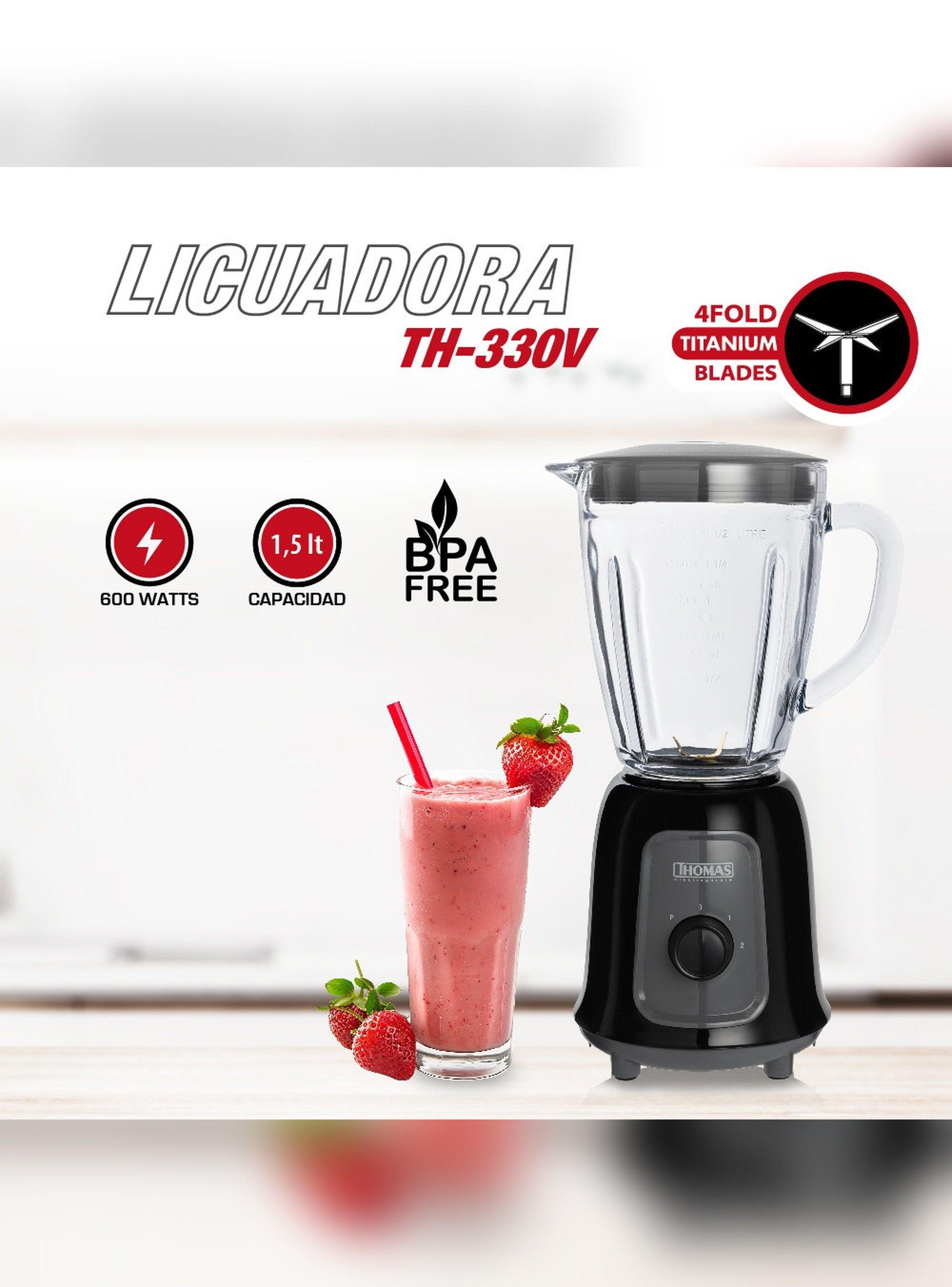 Licuadora Thomas TH-330V 1,5 L 600W Juguera Vidrio Negro-1