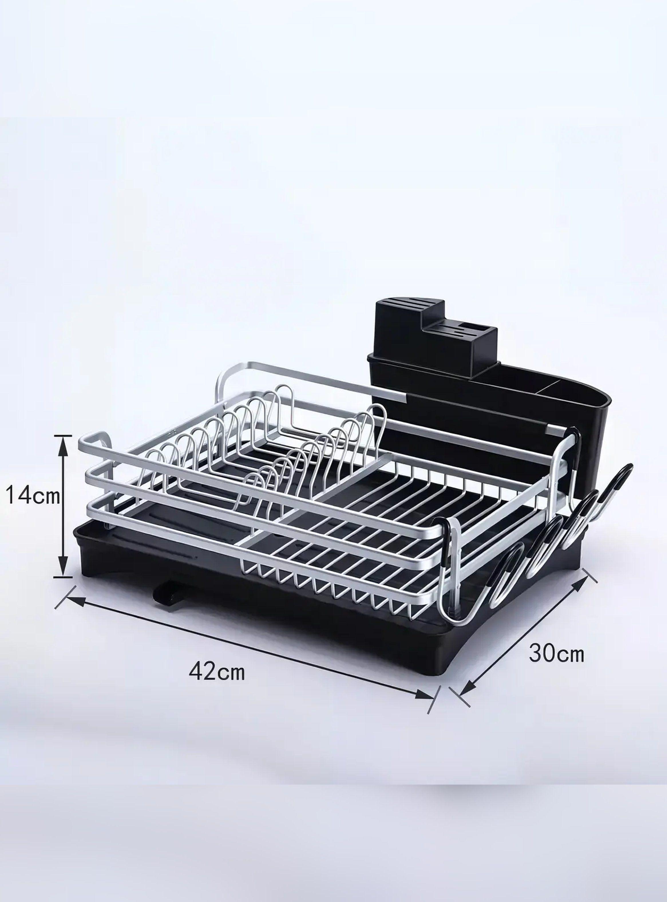 Secaplatos Aluminio Secavasos Cubiertero Bandeja Con Desague-4
