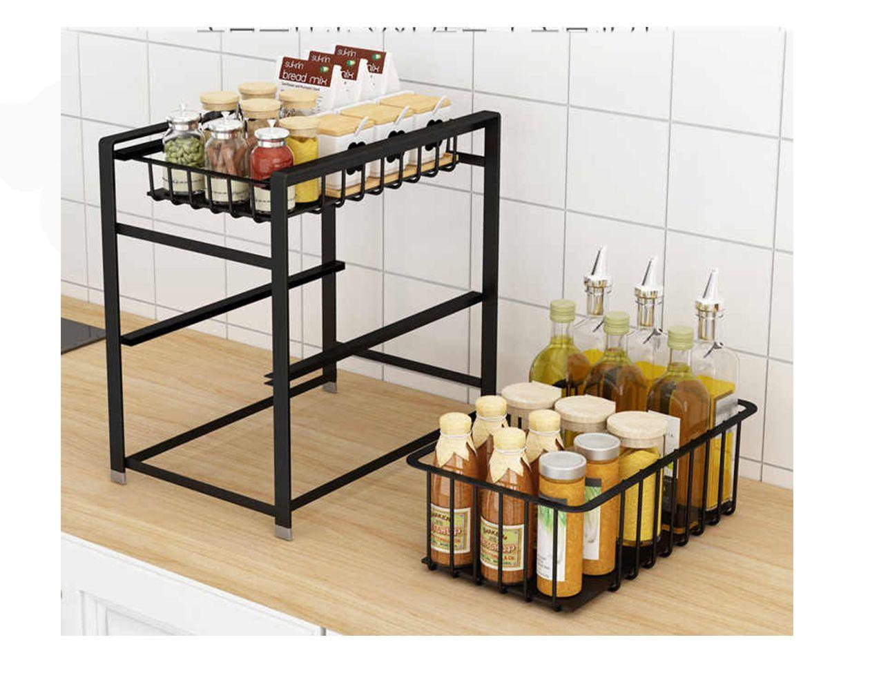 Oganizador Rack De Especias Cocina Multifuncional 2 Niveles-3