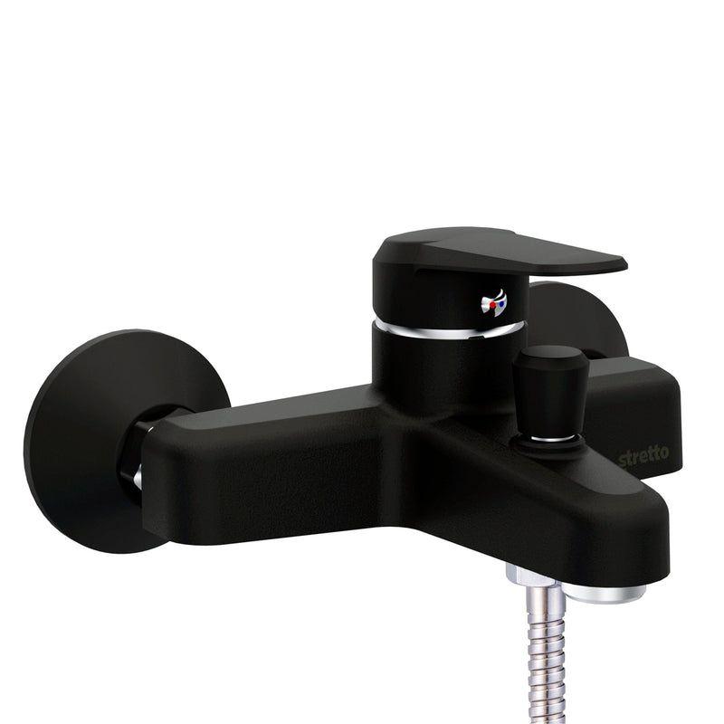 Monomando Llave Grifo Para Tina Ducha Modelo Padova Negro-2