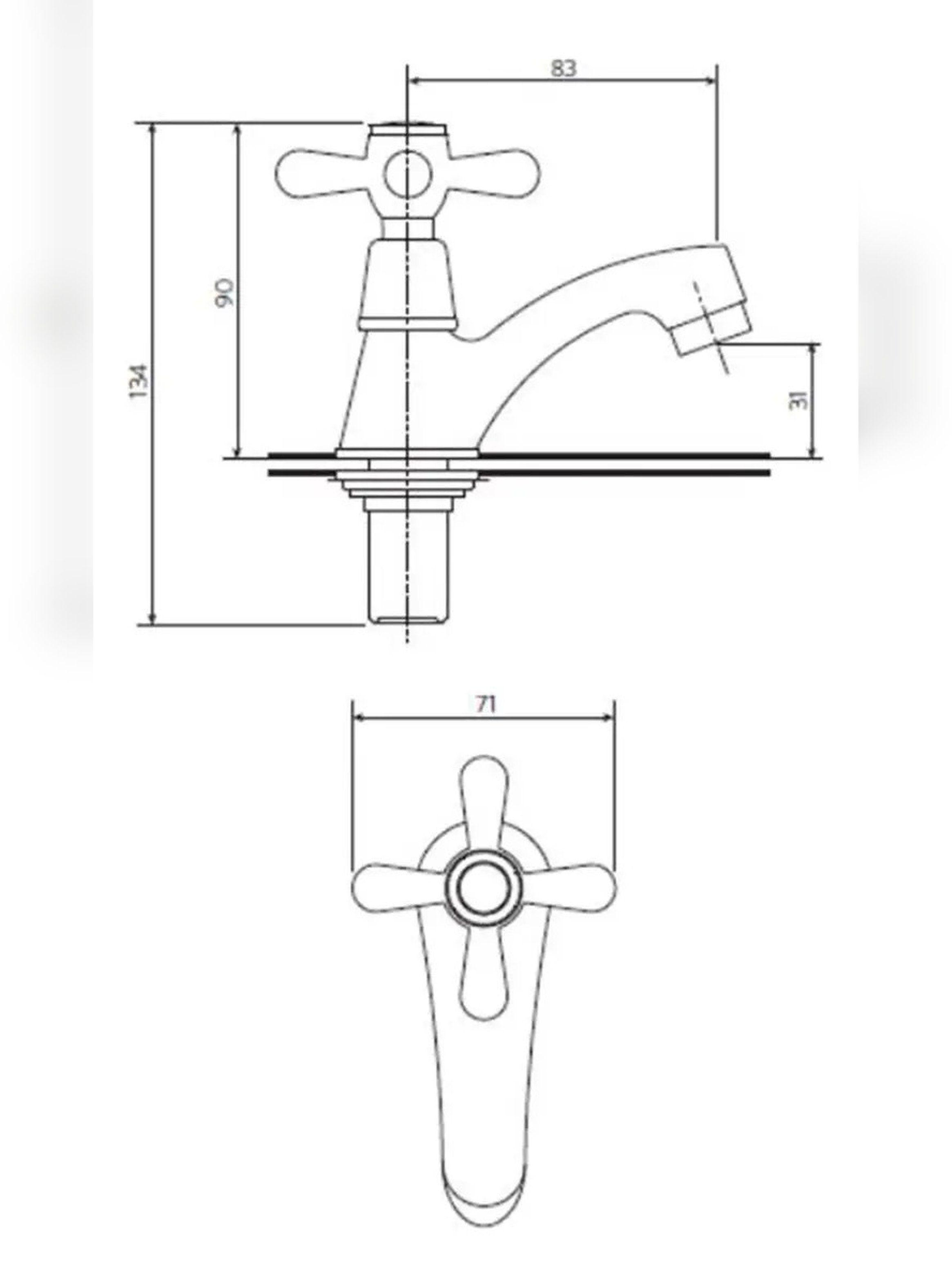 Llave Grifo Para Lavatorio Modelo Mossini Cruz Marca Stretto-3