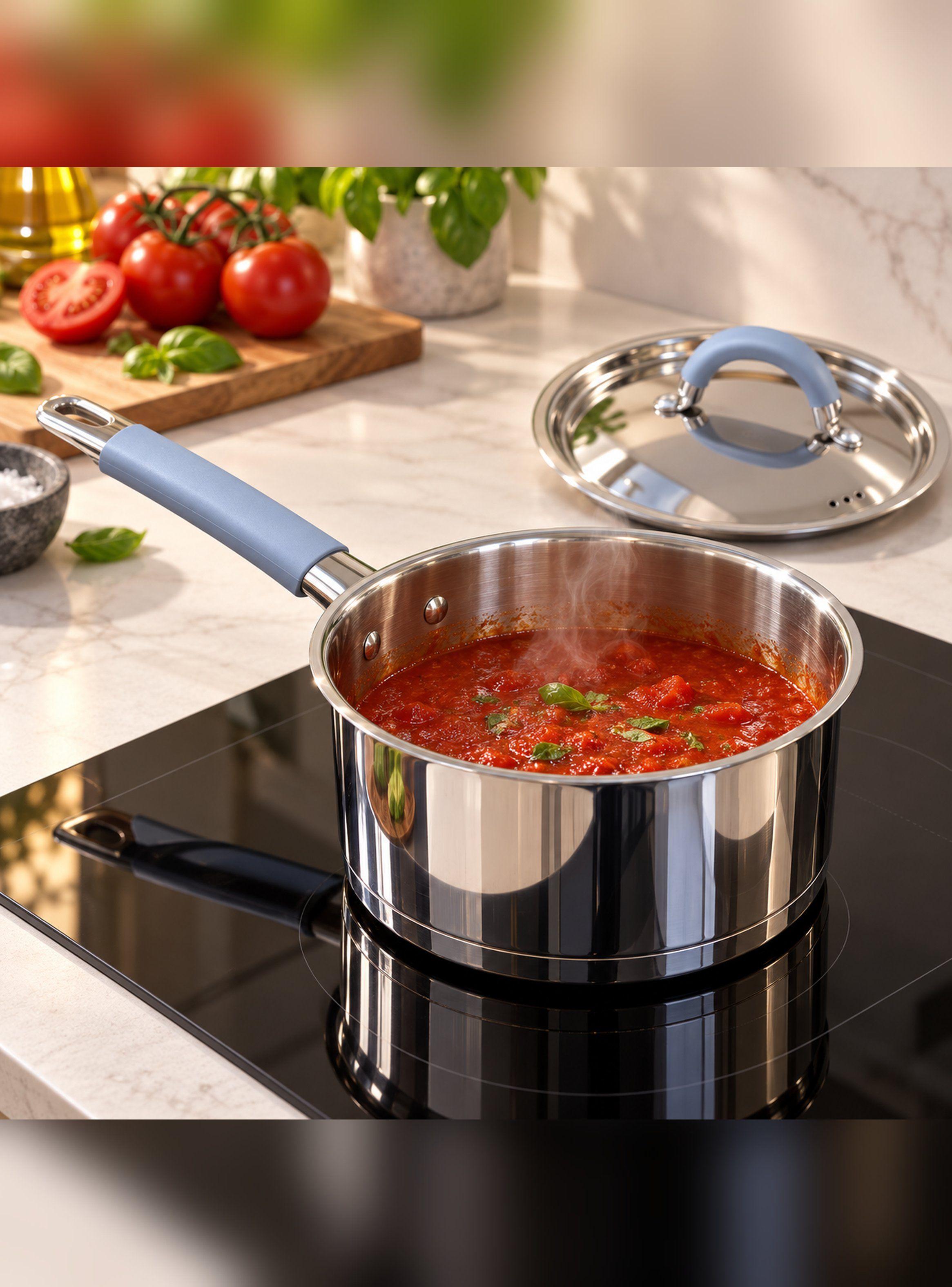 Cazo con Tapa Acero Inoxidable Bolton 16 cm 1,6 L Inducción-2